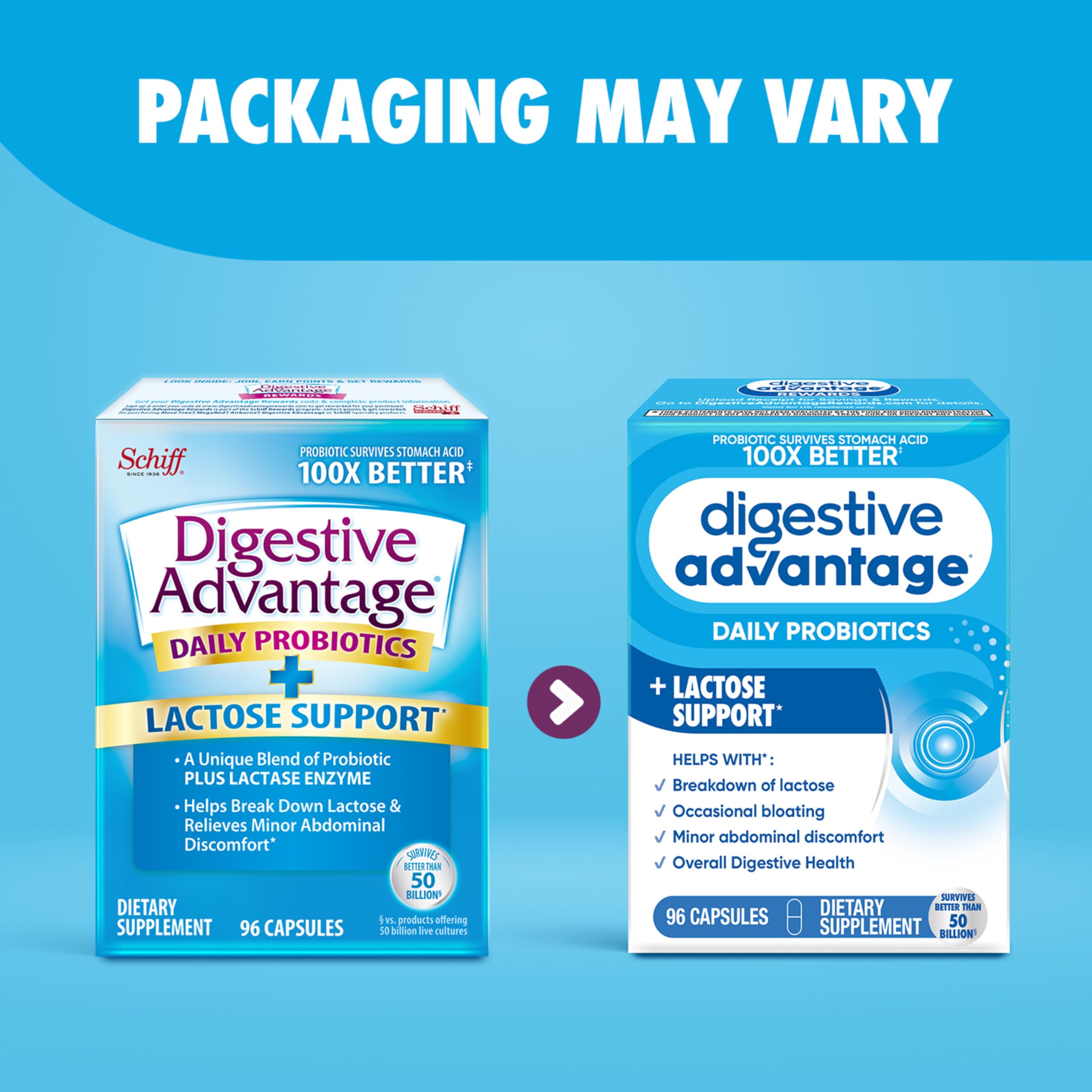 Foto 7 pulgar | Suplemento Digestive Advantage Probiotics + Lactasa 96 Unidades - Venta Internacional.