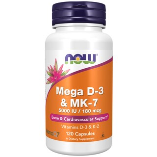 Foto 1 | Suplemento Now Mega D-3 Y Mk-7 5000 Ui/180 Mcg 120 Cápsulas - Venta Internacional.
