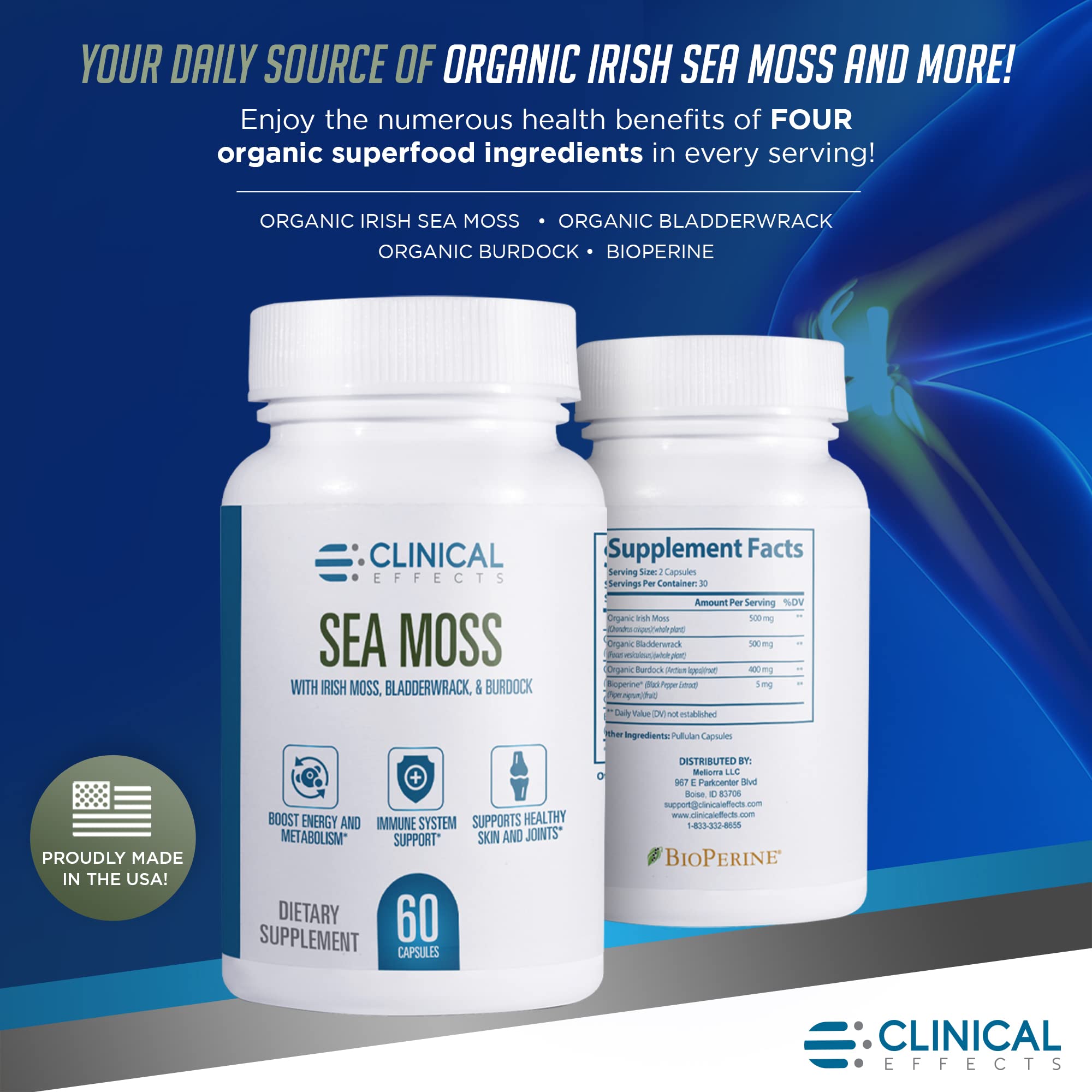 Foto 4 pulgar | Suplemento Clinical Effects Sea Moss 60 Cápsulas - Venta Internacional.