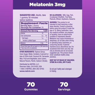 Foto 5 | Suplemento Natrol, Melatonina, Gomitas Para Dormir De 3 Mg, Suministro Para 70 Días - Venta Internacional.