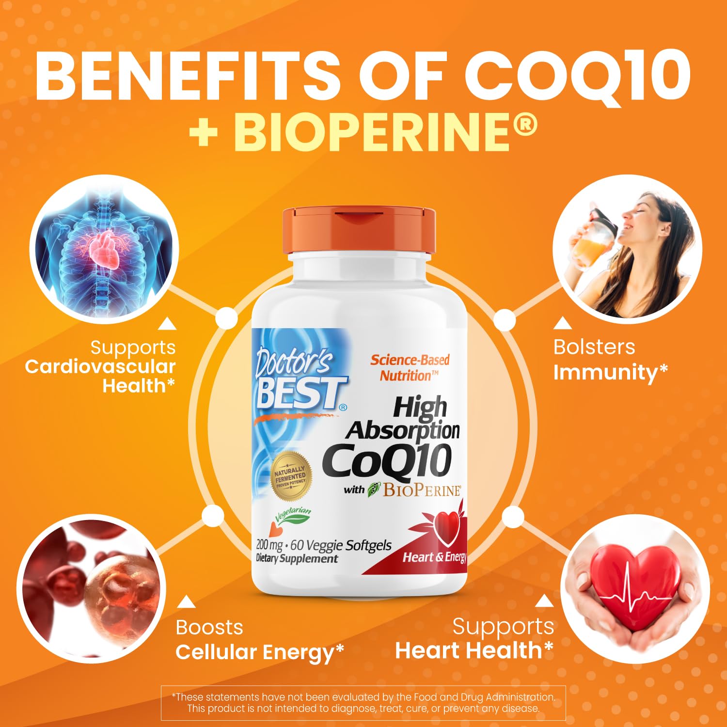 Foto 3 pulgar | Supplement Doctor's Best Coq10 De Alta Absorción 200 Mg 60 Cápsulas Blandas - Venta Internacional.