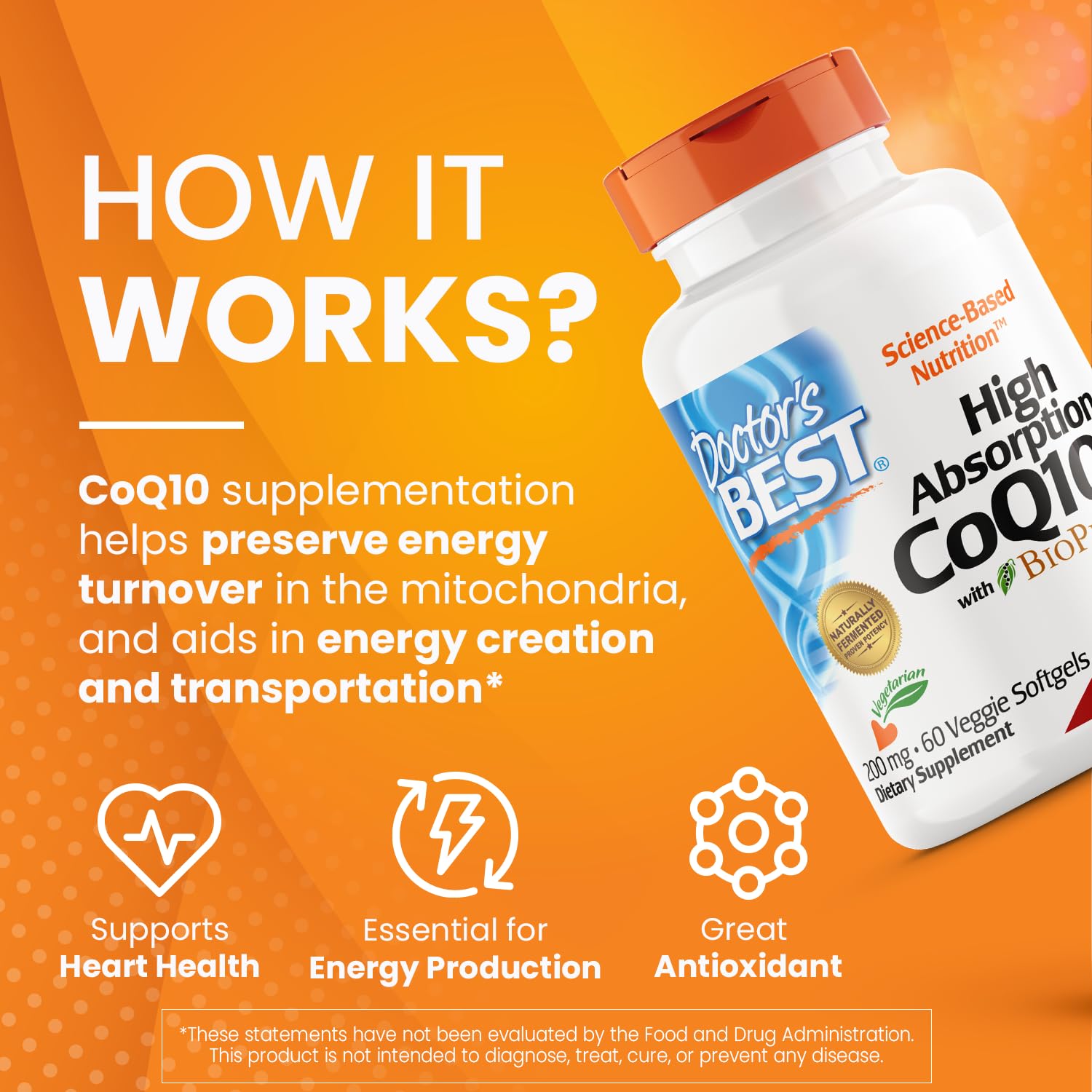 Foto 4 | Supplement Doctor's Best Coq10 De Alta Absorción 200 Mg 60 Cápsulas Blandas - Venta Internacional.