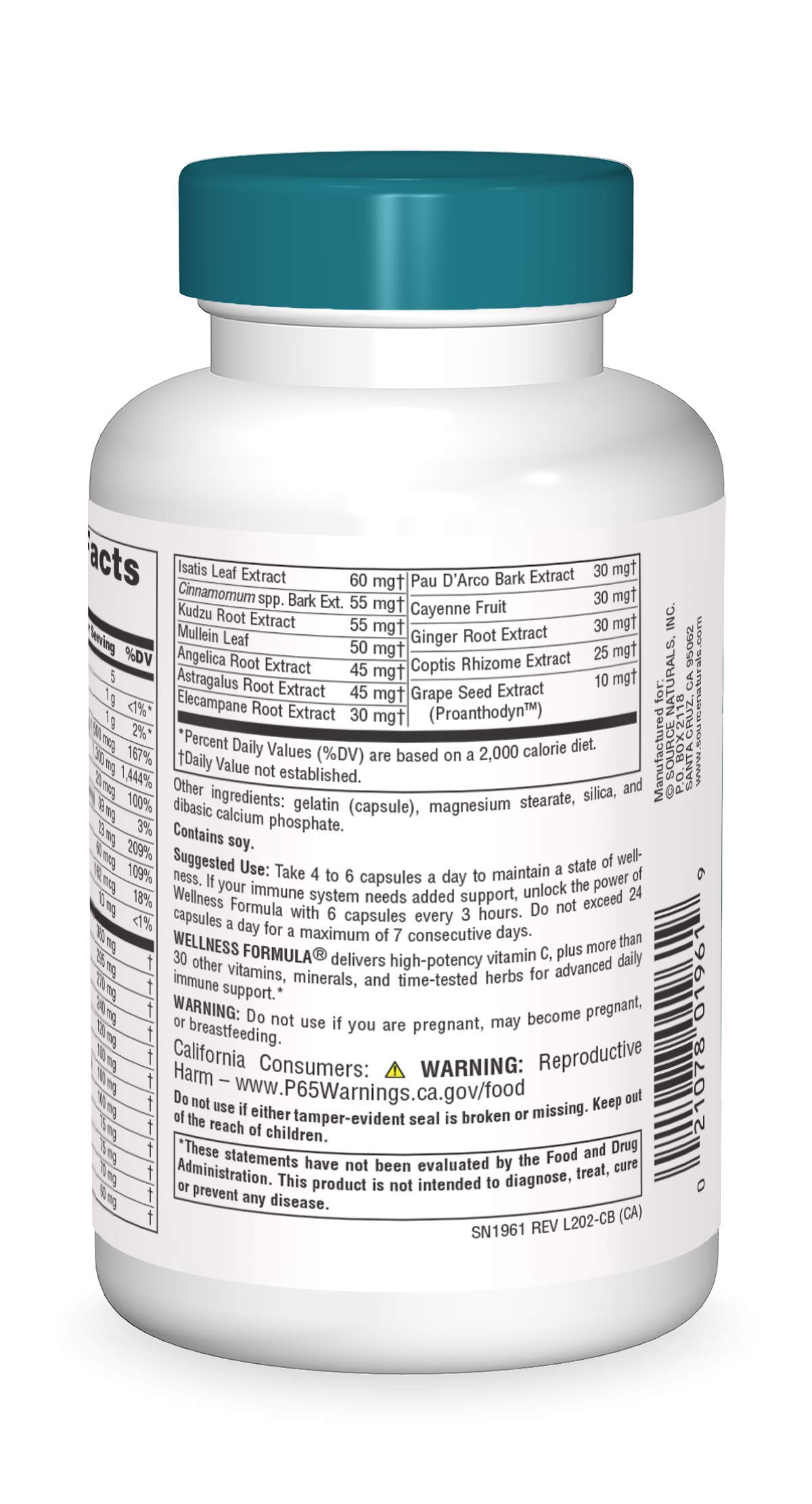 Foto 3 pulgar | Suplemento Source Naturals Wellness Formula 120 Cápsulas - Venta Internacional.