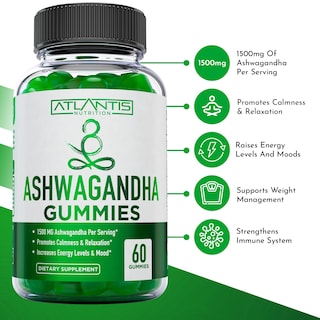 Foto 2 | Gummies Atlantis Nutrition Ashwagandha 1500 Mg Con Vitamina D Y Zinc - Venta Internacional.