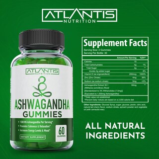 Foto 5 | Gummies Atlantis Nutrition Ashwagandha 1500 Mg Con Vitamina D Y Zinc - Venta Internacional.