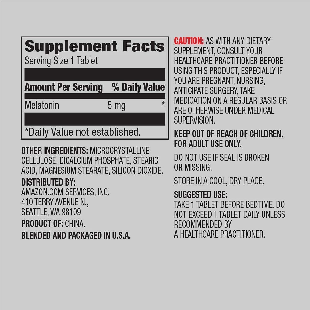 Foto 3 pulgar | Suplemento Amazon Elements, Cápsulas De Melatonina De 5 Mg, 195 Unidades - Venta Internacional.