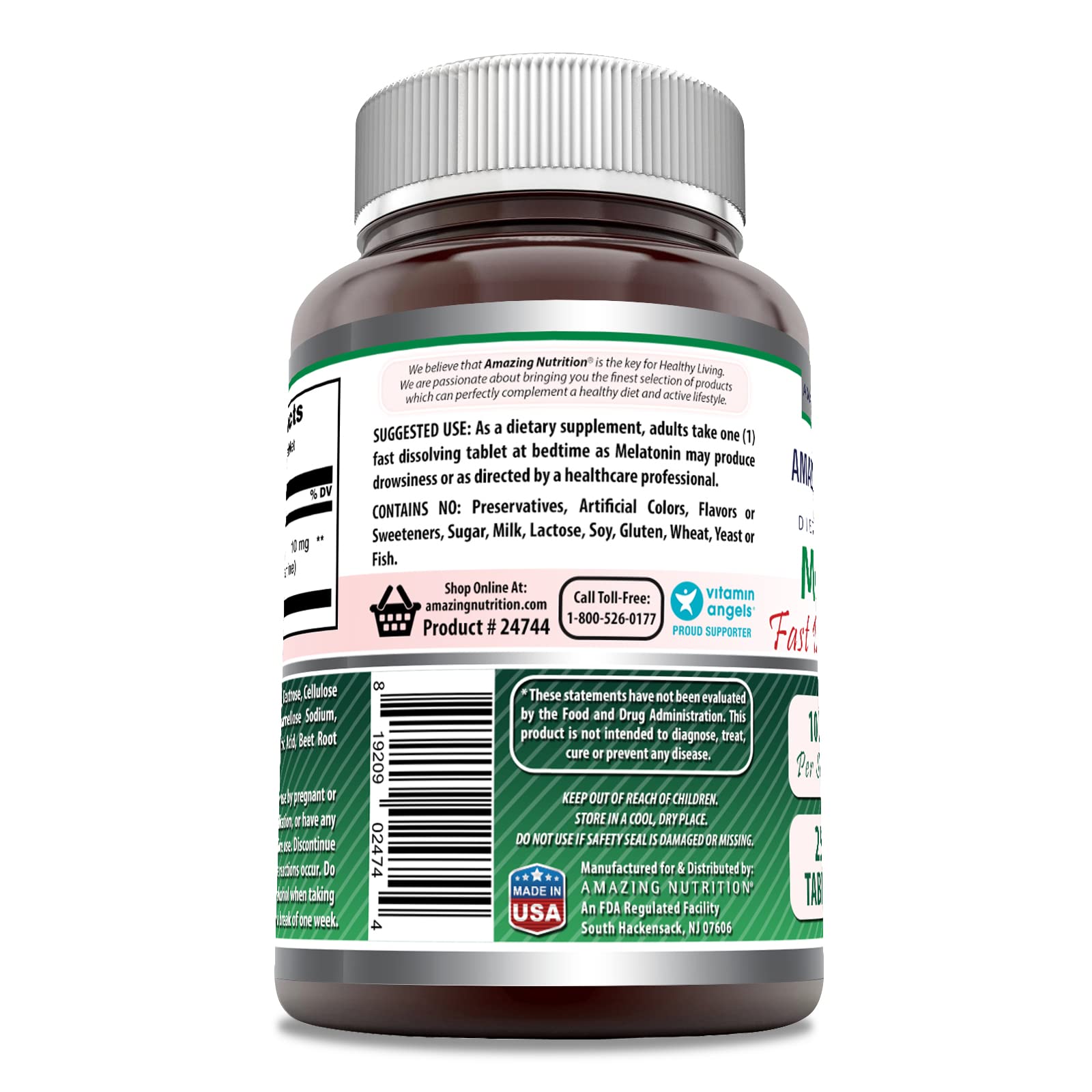 Foto 3 pulgar | Suplemento Amazing Formulas De Melatonina, 10 Mg, 250 Comprimidos - Venta Internacional.