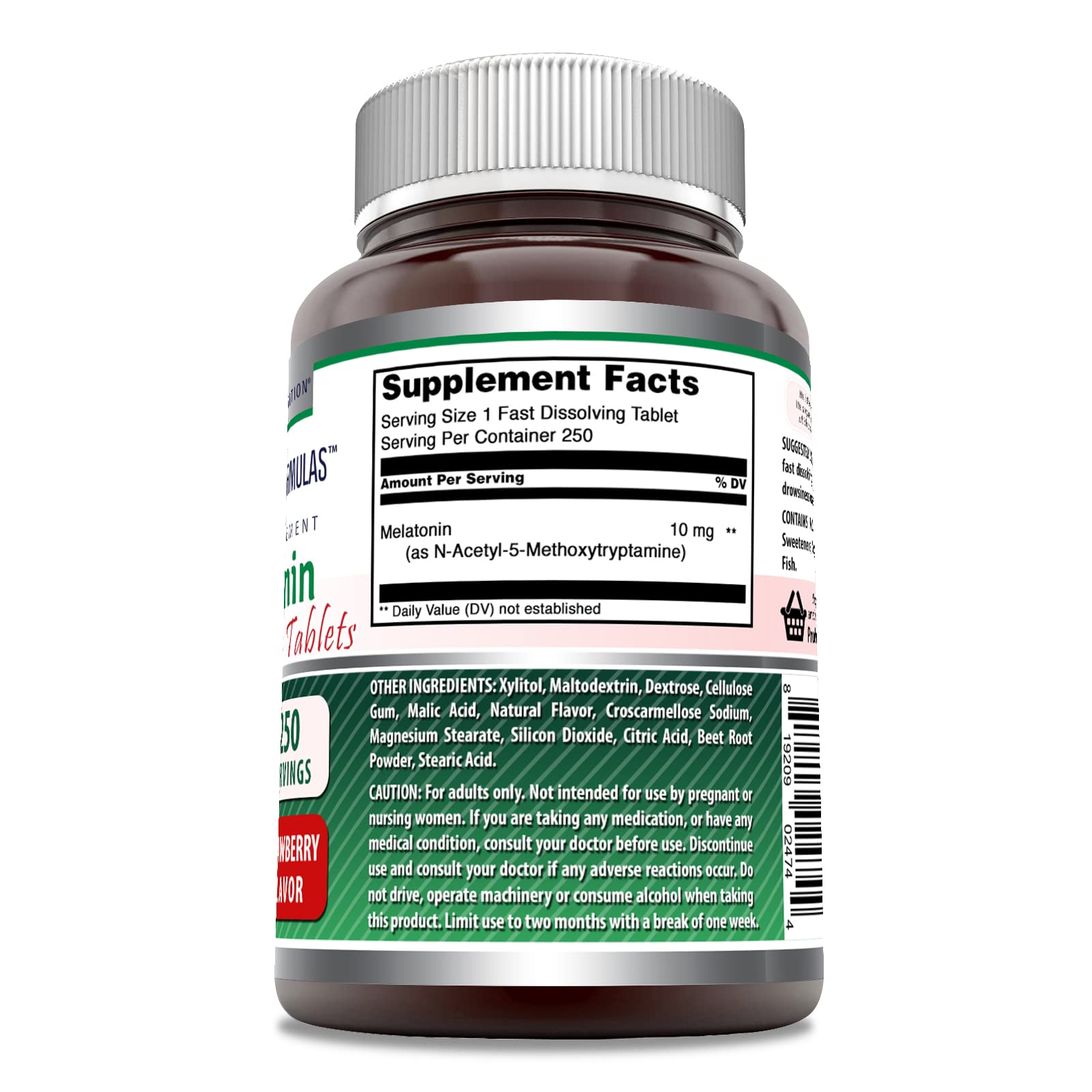 Foto 4 pulgar | Suplemento Amazing Formulas De Melatonina, 10 Mg, 250 Comprimidos - Venta Internacional.