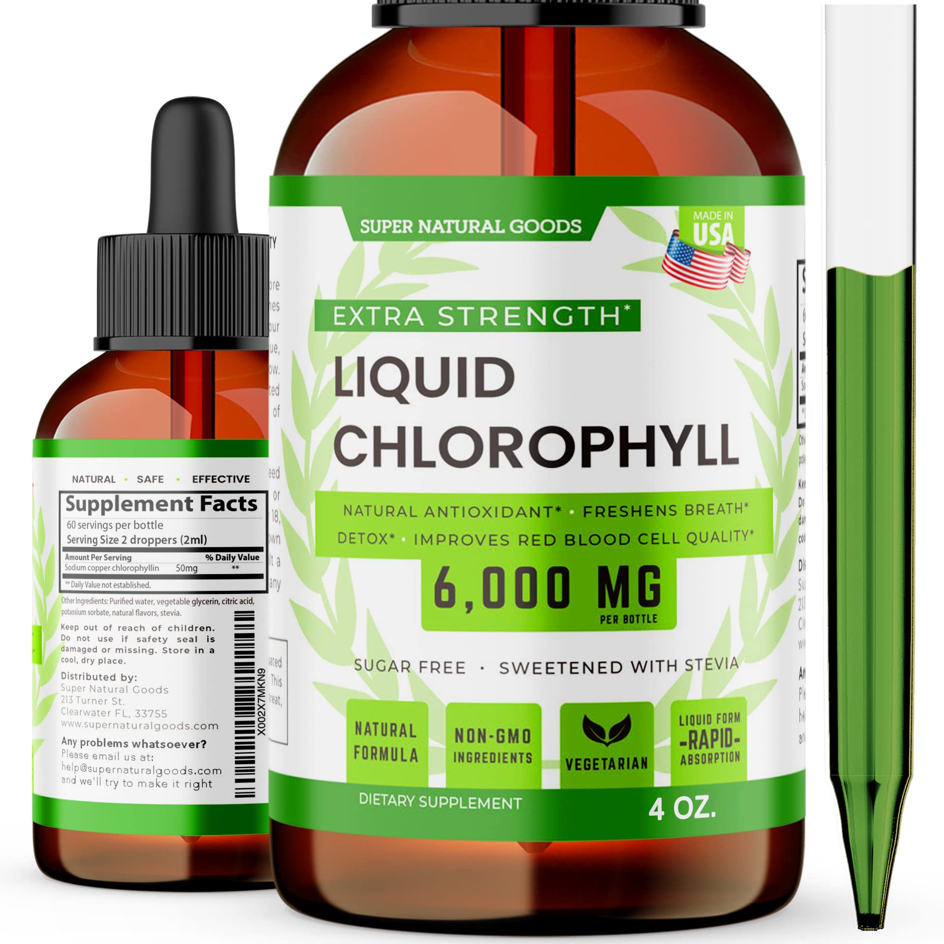 Suplemento Líquido De Clorofila Super Natural Goods 1500 Mg - Venta Internacional.