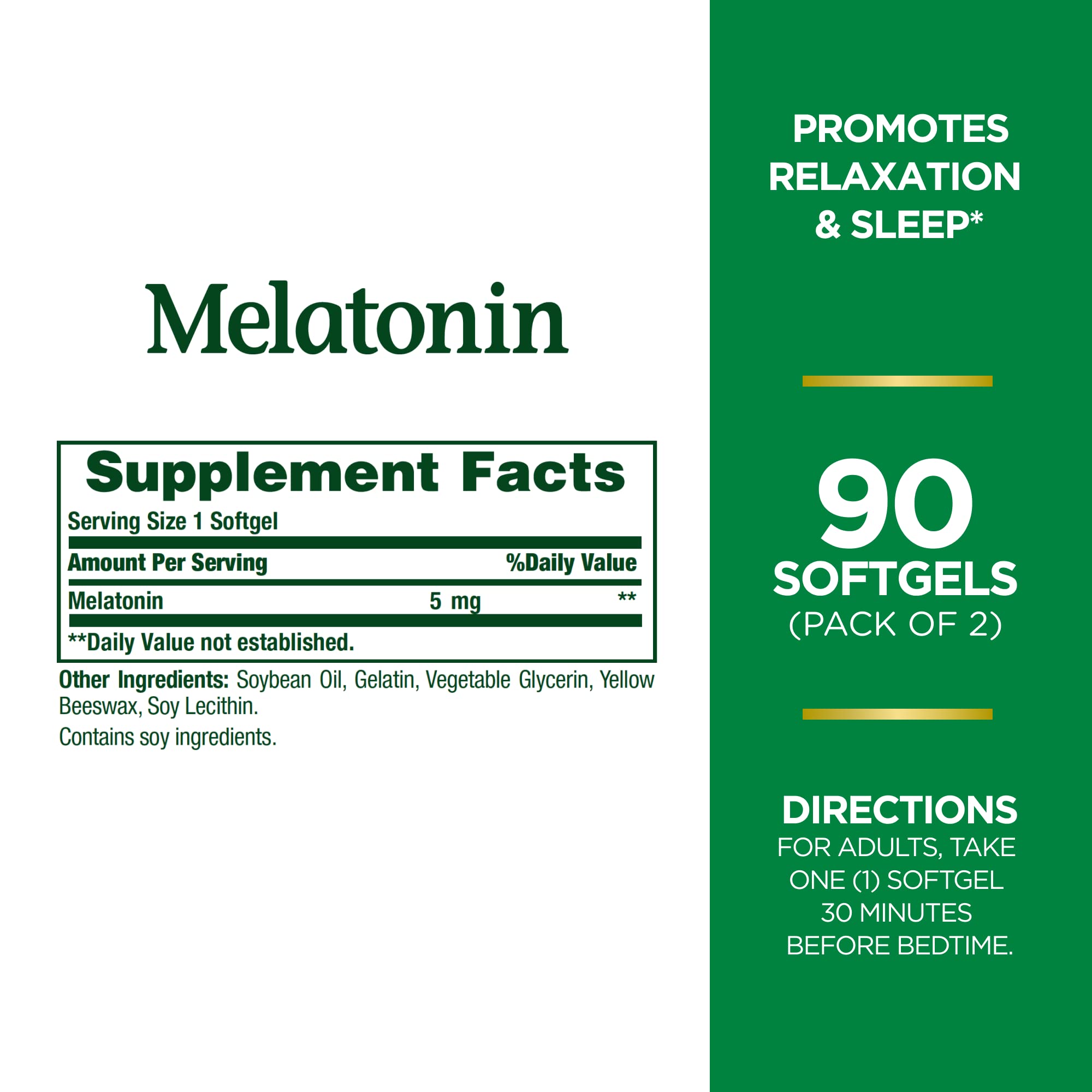 Foto 3 pulgar | Suplemento De Melatonina Nature's Bounty 5 Mg 90 Cápsulas Blandas - Venta Internacional
