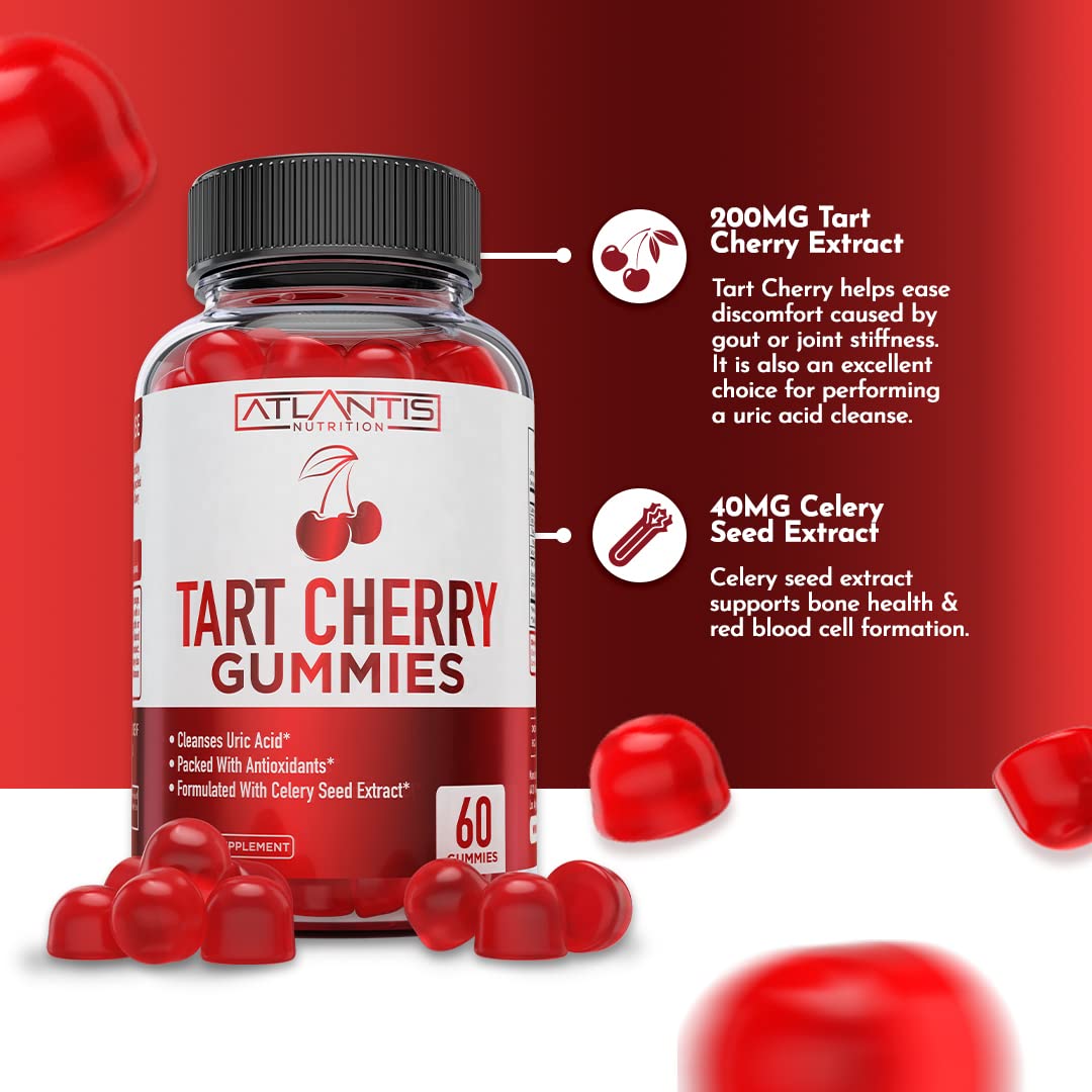 Foto 4 pulgar | Suplemento Atlantis Nutrition Tart Cherry Gummies 60 Unidades - Venta Internacional.