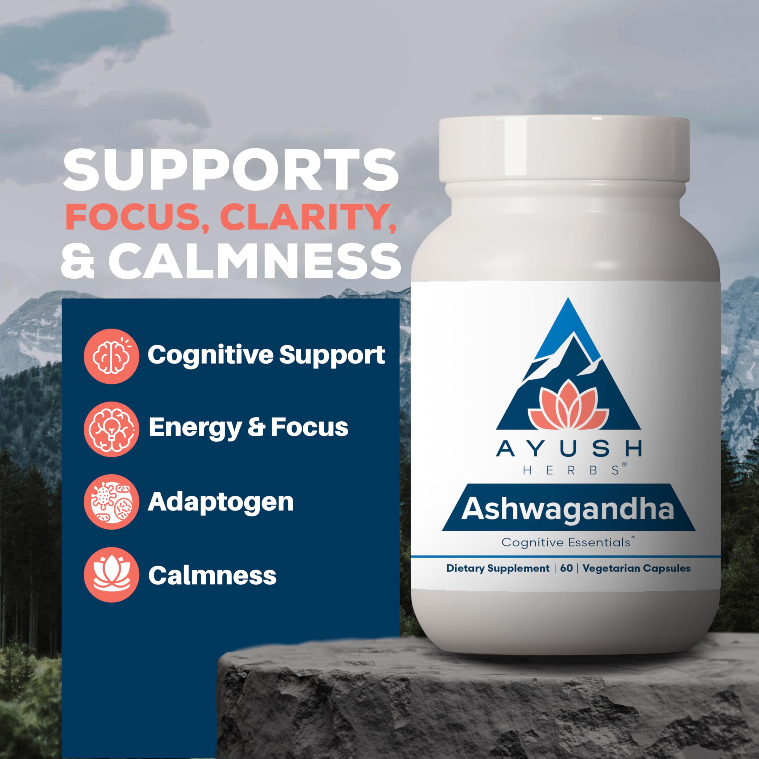 Foto 3 pulgar | Suplemento De Extracto De Raíz De Ashwagandha De Ayush Herbs, 500 Mg, 60 Cápsulas - Venta Internacional.