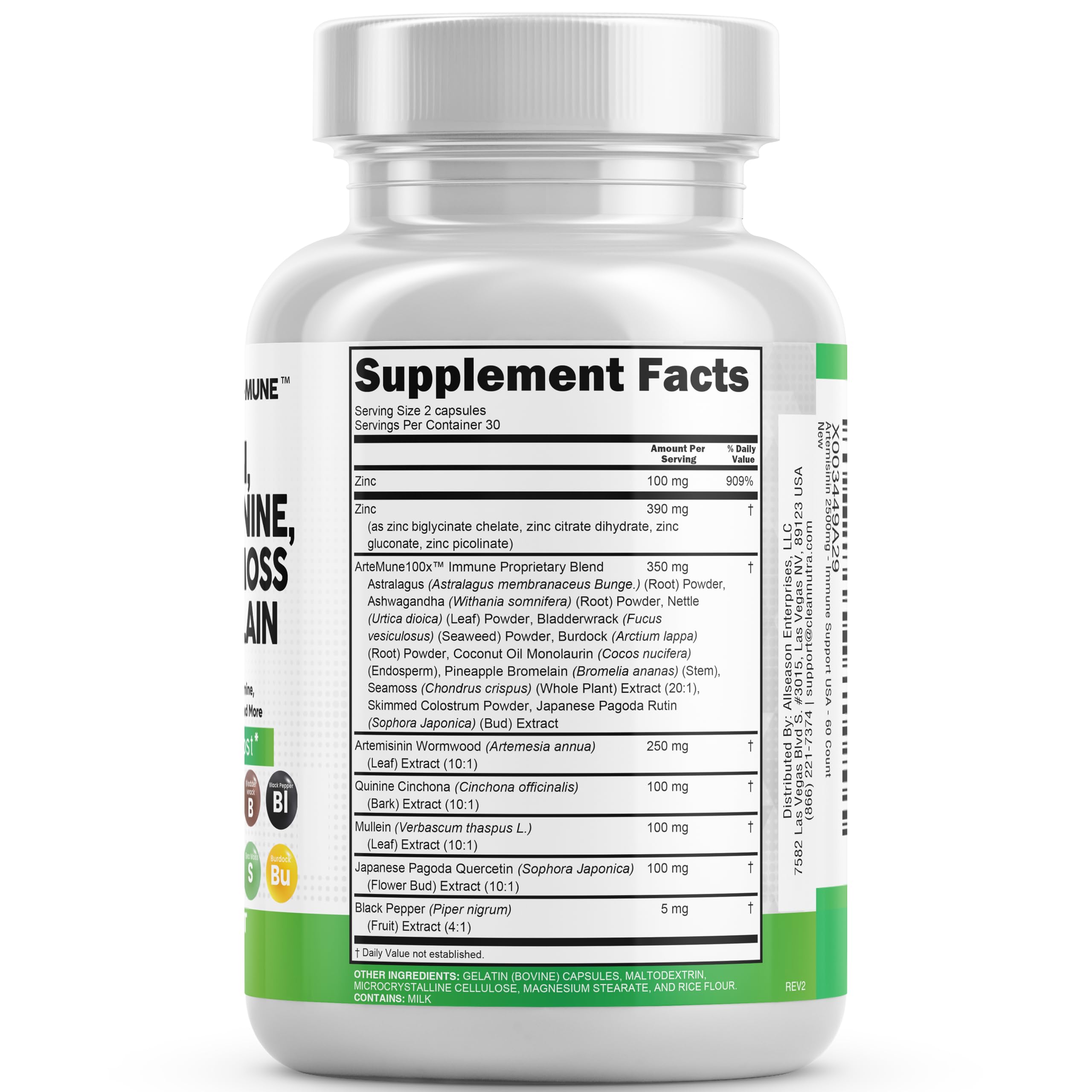 Foto 6 pulgar | Suplemento: Nutracéuticos Limpios: Artemisinina, Quercetina Y Zinc - Venta Internacional.