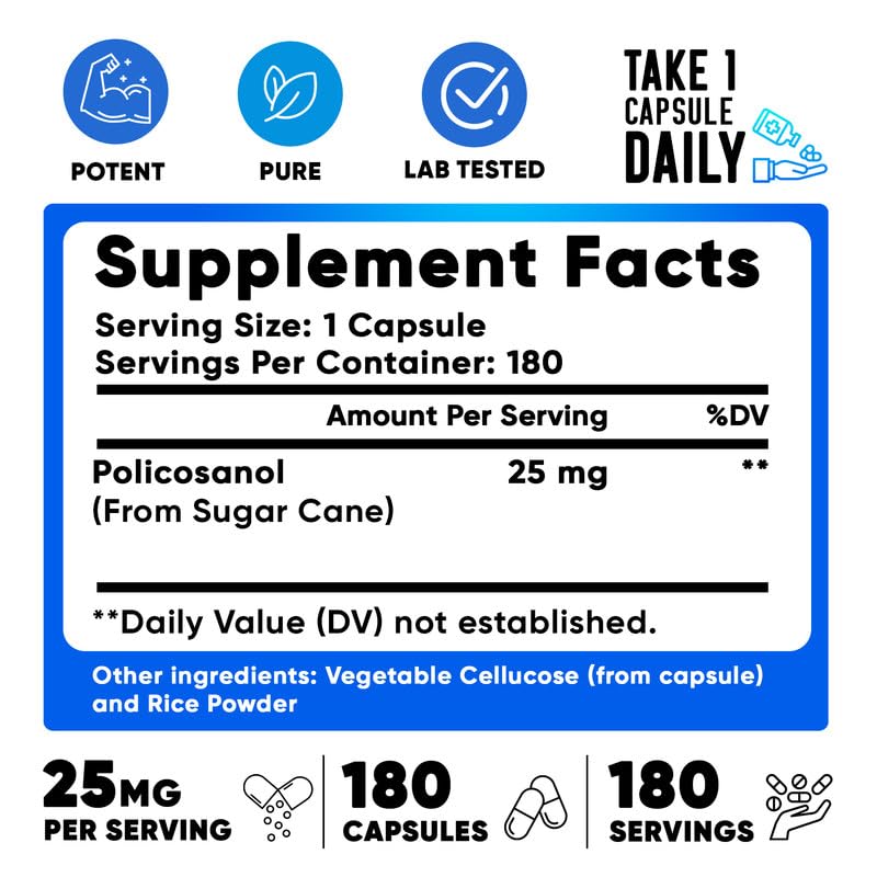 Foto 3 pulgar | Suplemento We Like Vitamins Policosanol 25 Mg 180 Cápsulas - Venta Internacional.