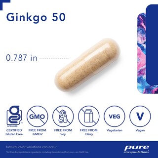 Foto 3 | Suplemento Pure Encapsulations Ginkgo 50 160 Mg 120 Cápsulas - Venta Internacional.