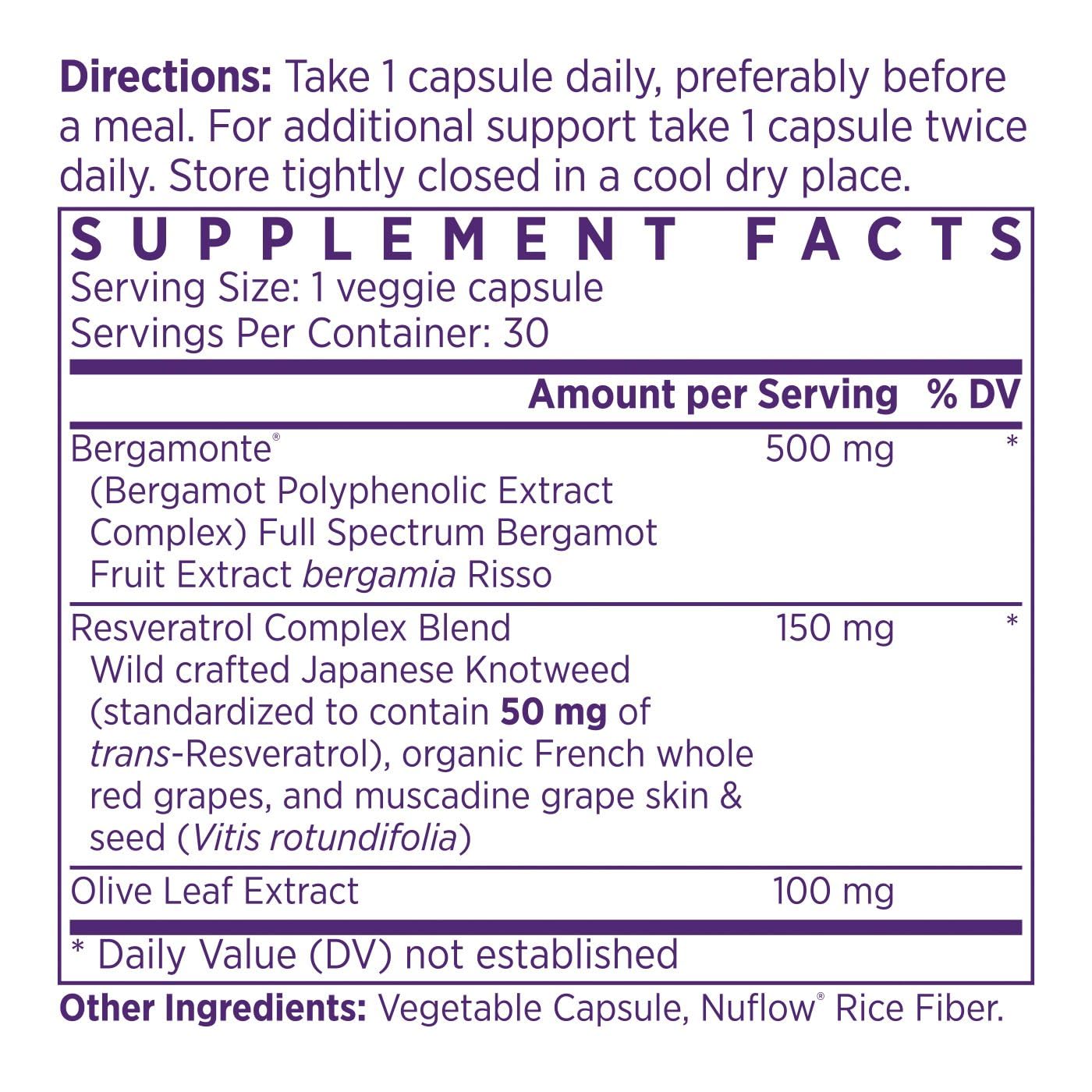 Foto 3 pulgar | Suplemento Naomi Bergamore Plus, Suministro De Resveratrol Para 30 Días - Venta Internacional.