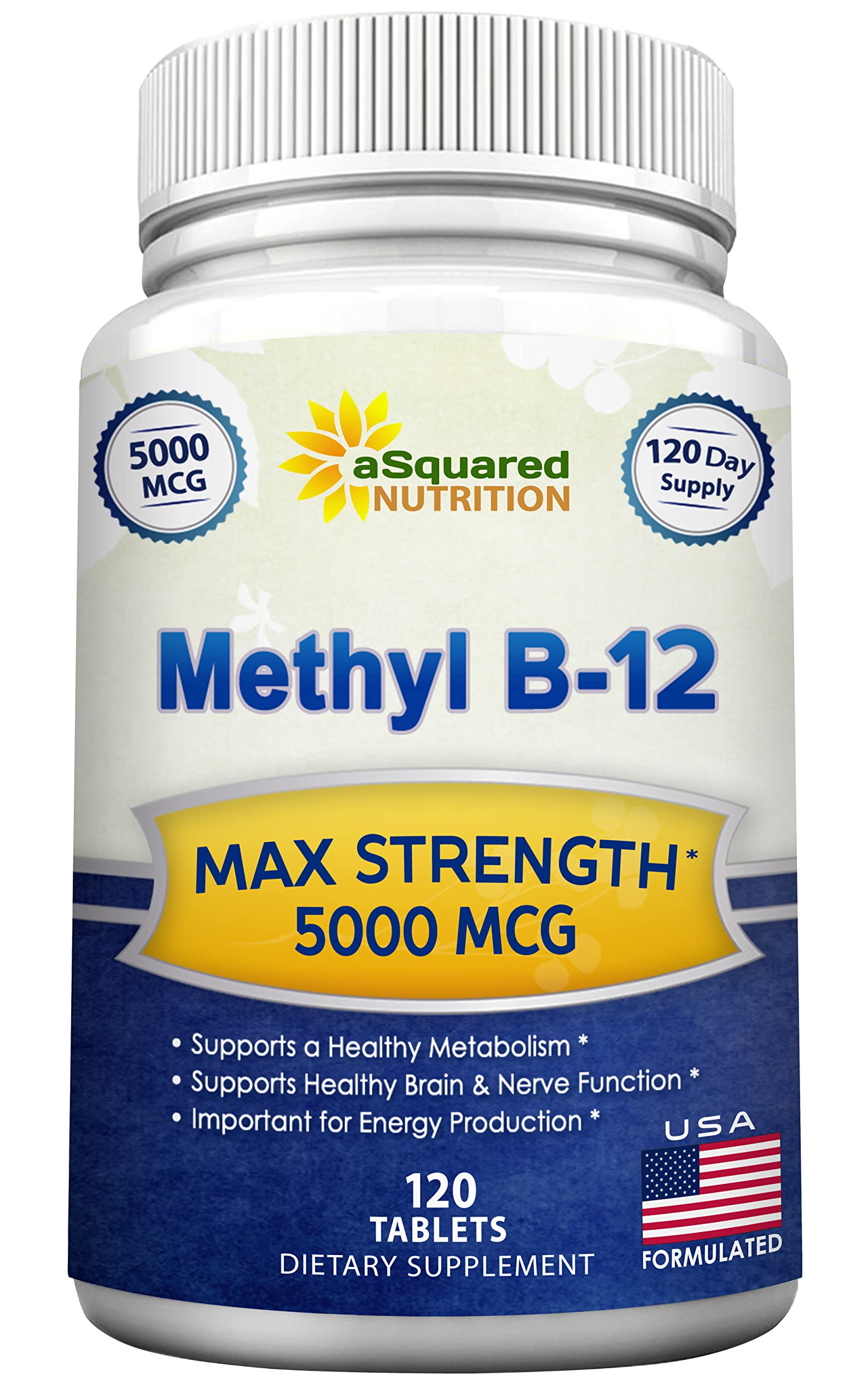 Foto 2 pulgar | Suplemento De Vitamina B12-5000 Mcg De Squared Nutrition, 120 Comprimidos - Venta Internacional.