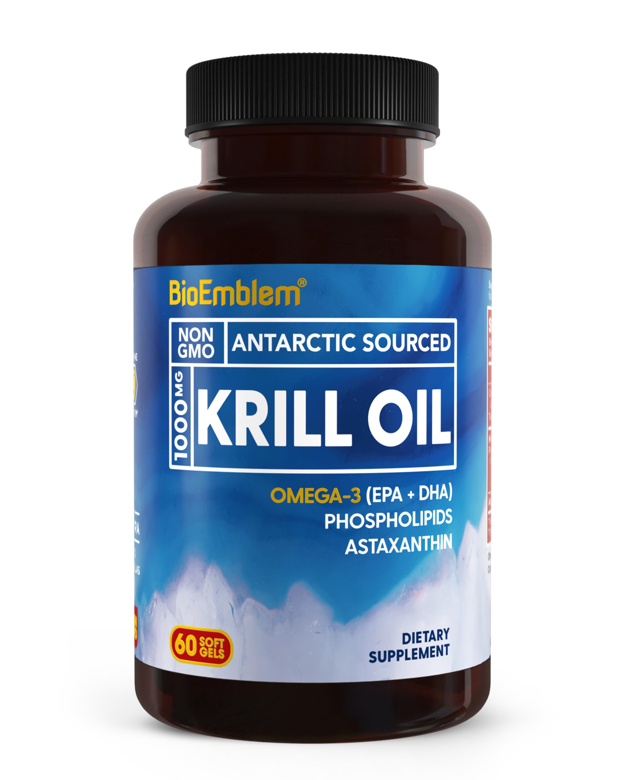 Foto 2 pulgar | Suplemento De Aceite De Krill Antártico Bioemblem 1000 Mg 60 Cápsulas Blandas - Venta Internacional.
