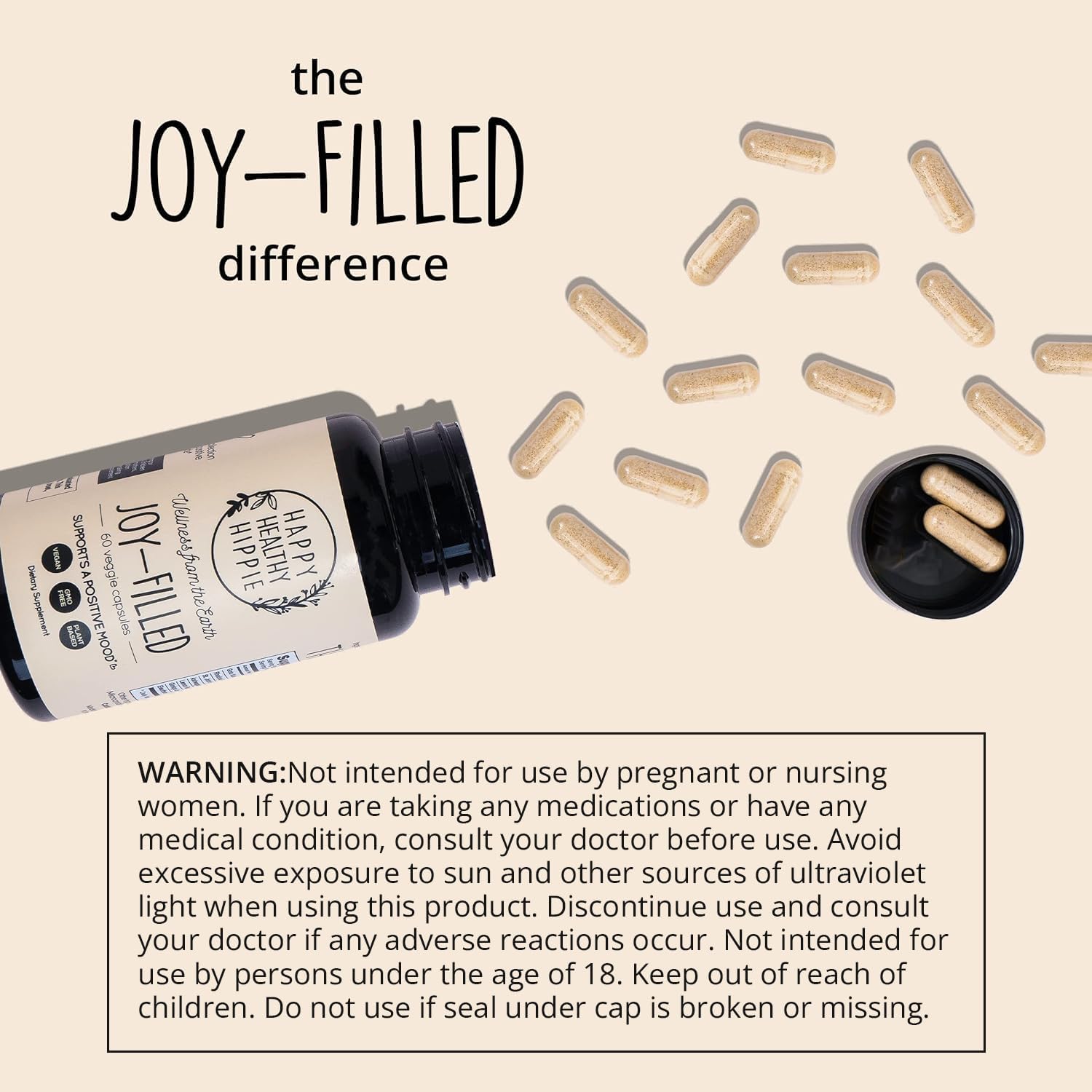 Foto 7 pulgar | Suplemento Happy Healthy Hippie Joy-filled Mood, 60 Unidades - Venta Internacional.
