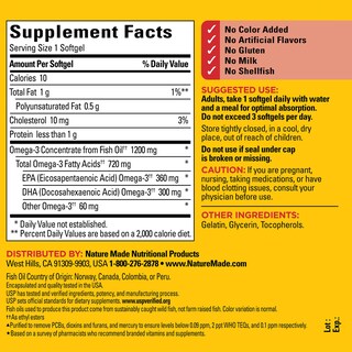 Foto 5 | Suplemento De Aceite De Pescado Omega 3 De Nature Made, 1200 Mg, 100 Cápsulas Blandas - Venta Internacional.