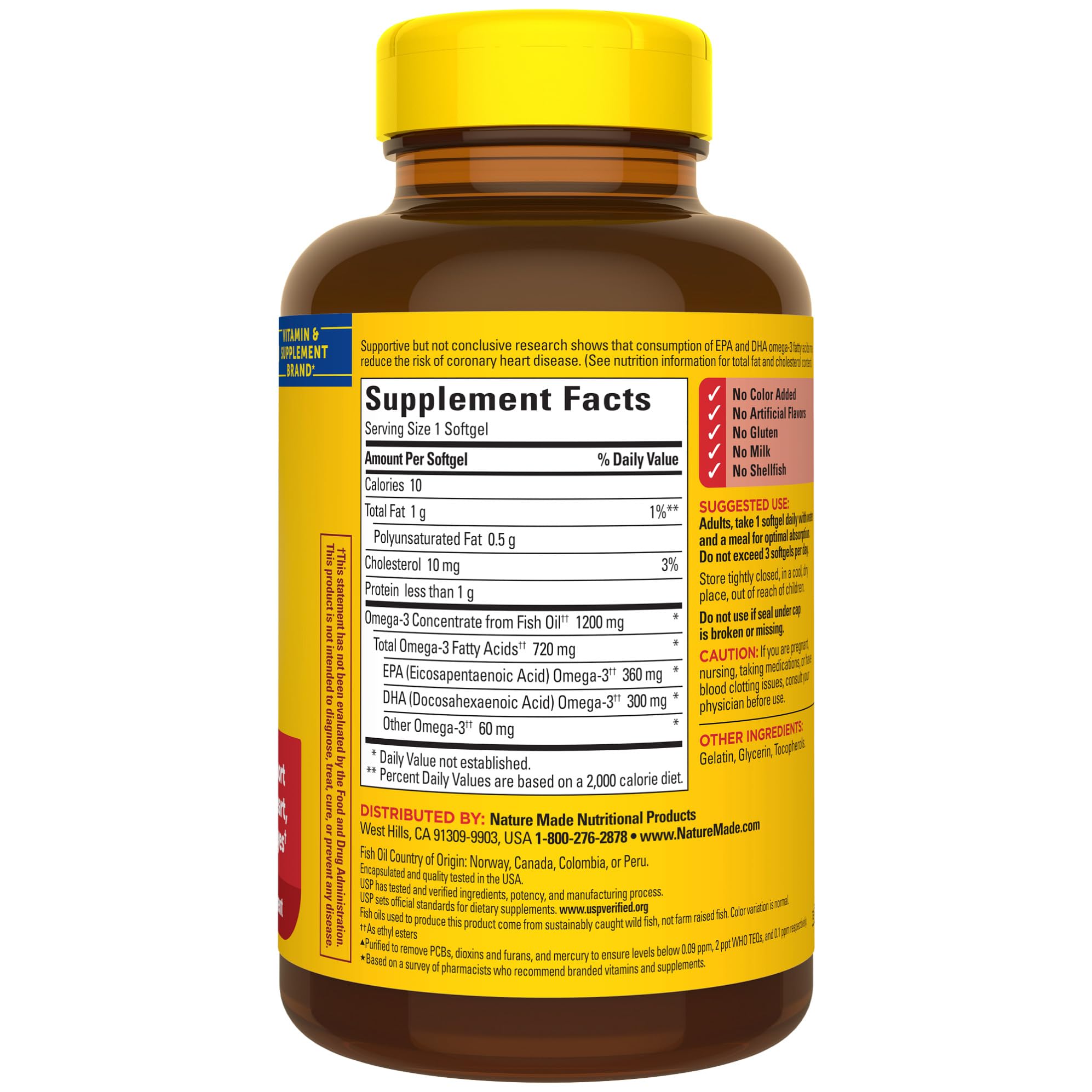 Foto 8 pulgar | Suplemento De Aceite De Pescado Omega 3 De Nature Made, 1200 Mg, 100 Cápsulas Blandas - Venta Internacional.