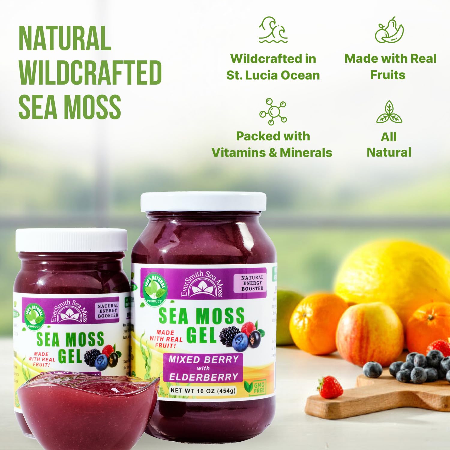 Foto 4 pulgar | Gel De Musgo Marino Eversmith Organics Wildcrafted Irish, 480 Ml - Venta Internacional.