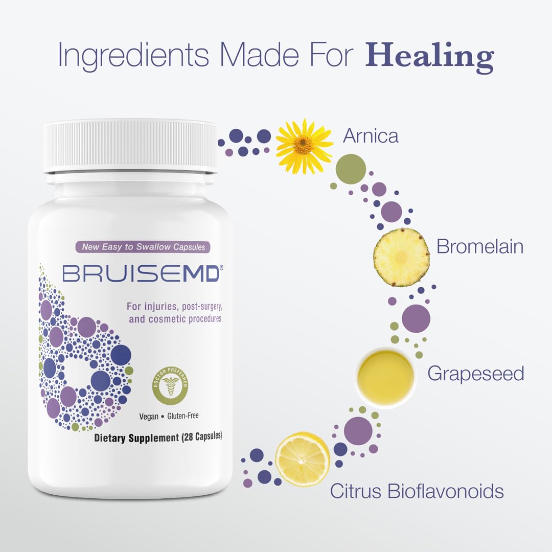 Foto 5 pulgar | Suplemento Bruisemd De Árnica 1000 Mg Y Bromelina 500 Mg 28 Cápsulas - Venta Internacional.