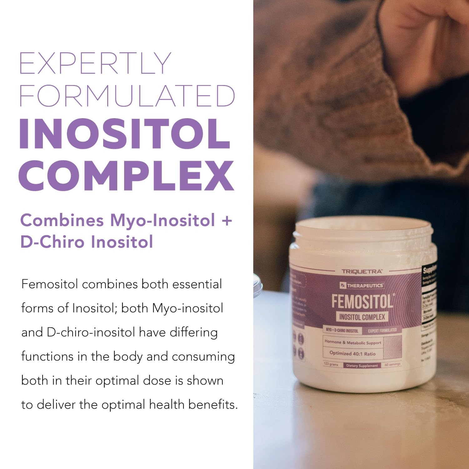 Foto 4 pulgar | Suplemento Triquetra Health Femositol Inositol En Polvo 123 G - Venta Internacional.