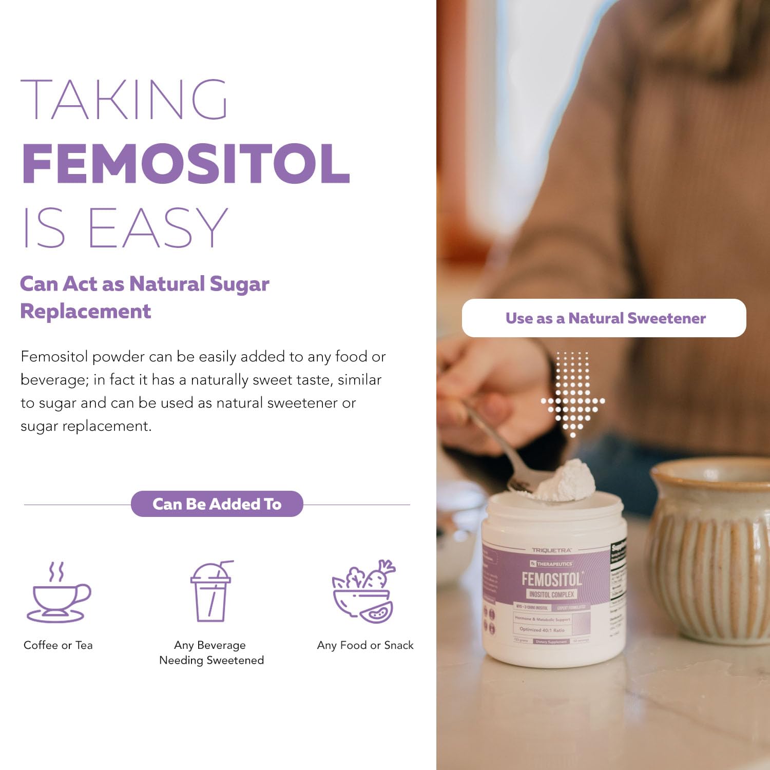 Foto 6 | Suplemento Triquetra Health Femositol Inositol En Polvo 123 G - Venta Internacional.