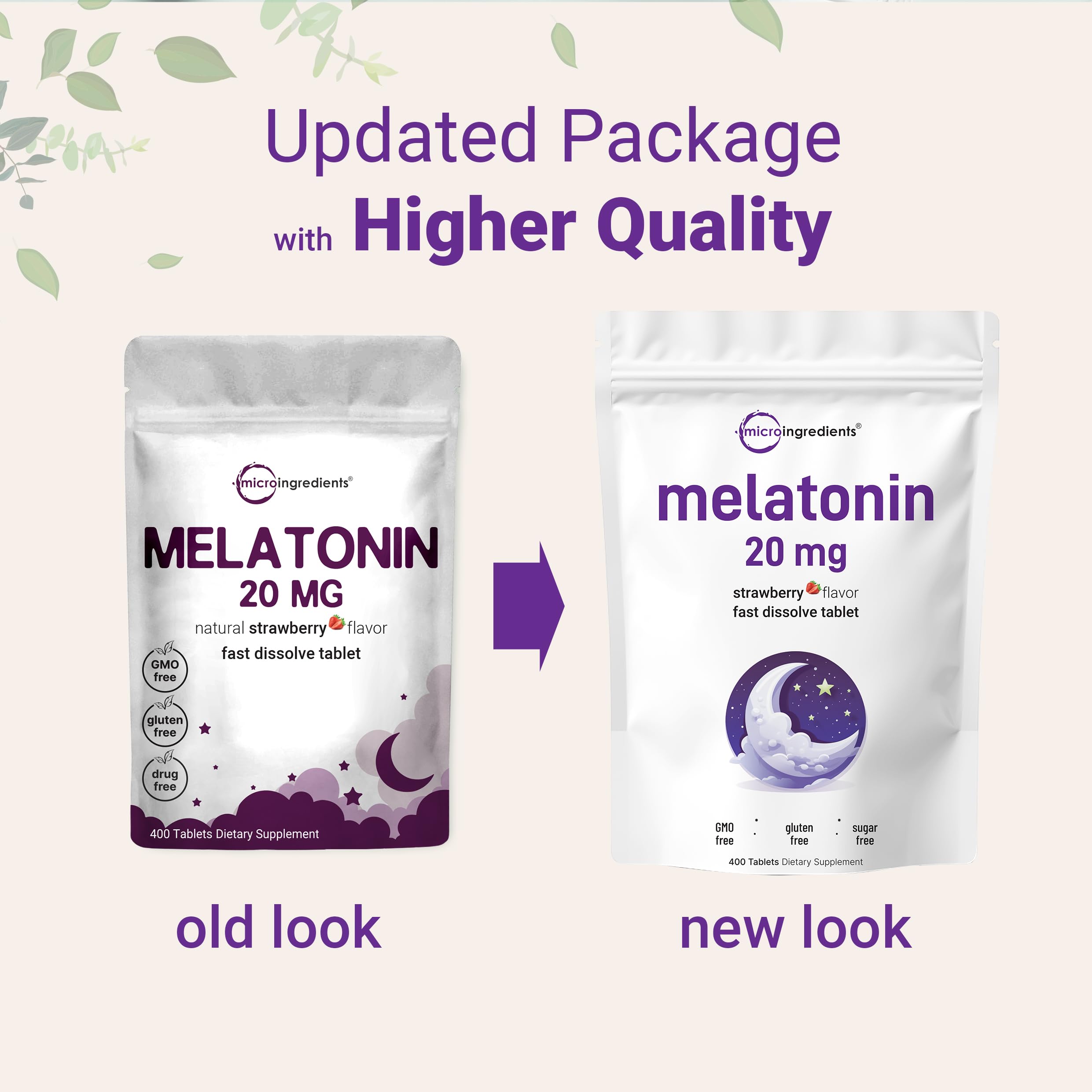 Foto 4 pulgar | Tabletas De Melatonina, Microingredientes, 20 Mg, 400 Tabletas - Venta Internacional.