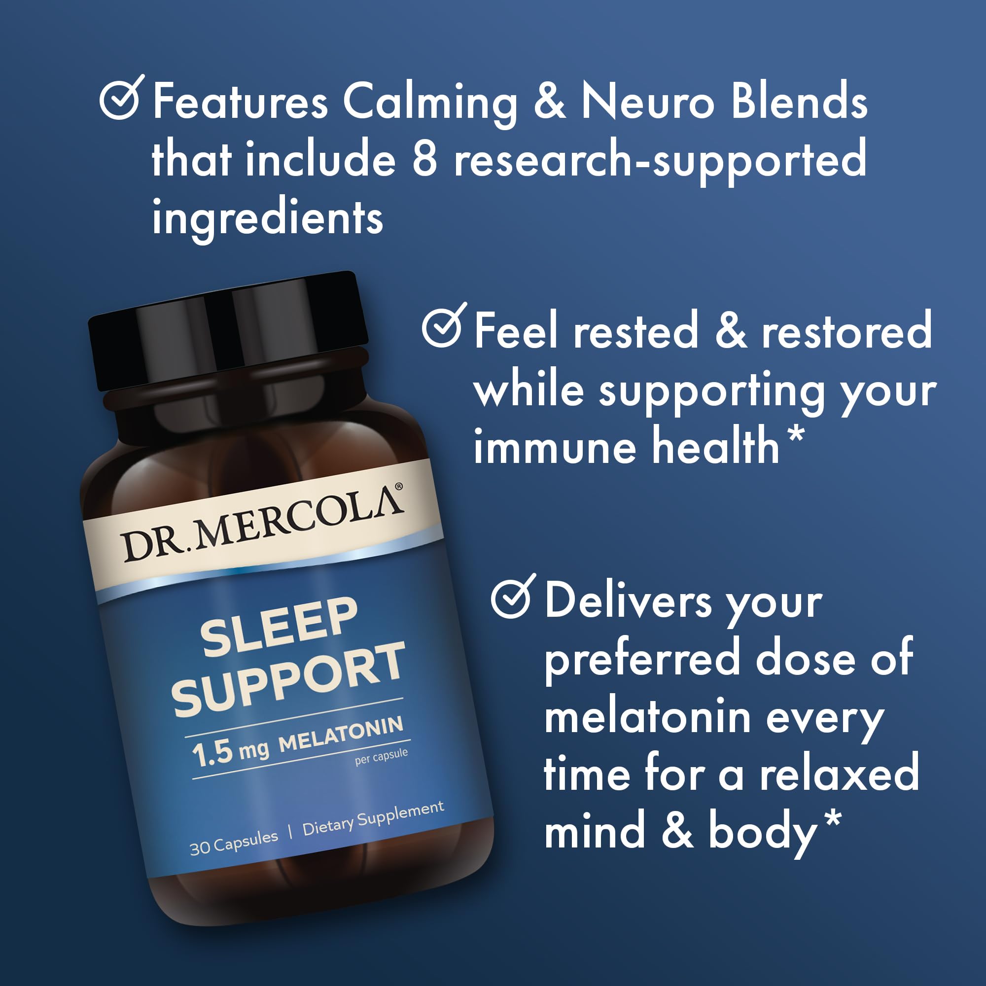 Foto 5 pulgar | Complemente Dr. Mercola Sleep Support Con 1,5 Mg De Melatonina 30 Cápsulas - Venta Internacional.