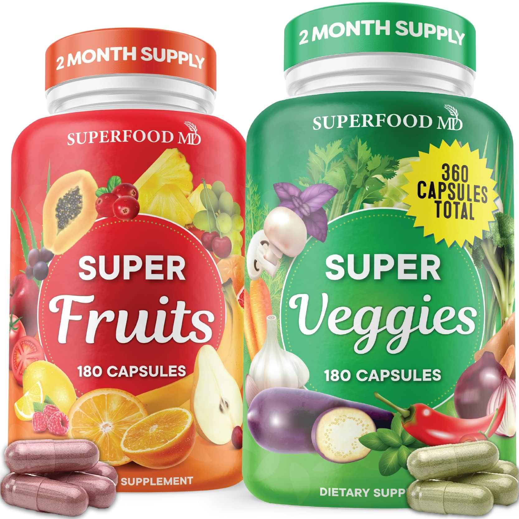 Foto 2 pulgar | Suplemento Superfood Md 360 Whole Super Fruta/veggie 180x2 - Venta Internacional.