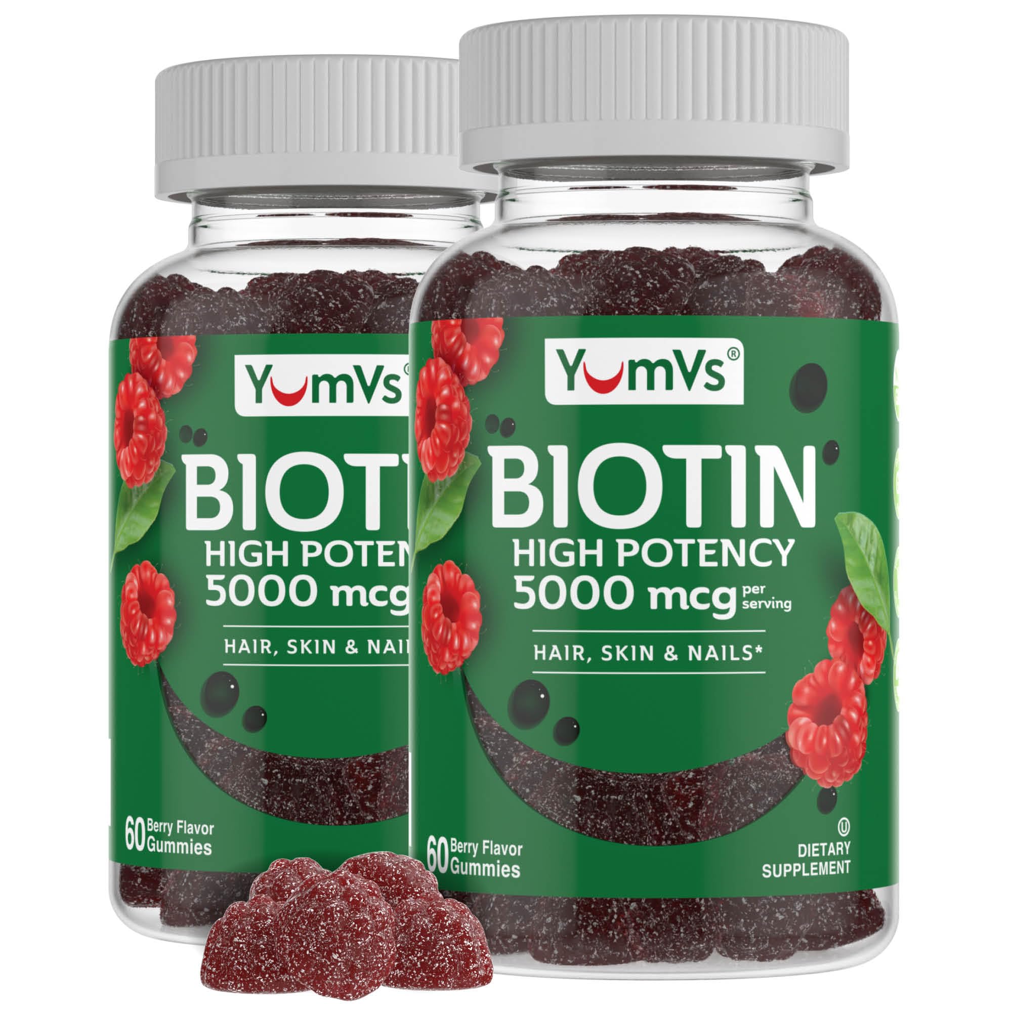 Foto 2 pulgar | Suplemento De Gomitas De Biotina Yum-v's De 5000 Mcg Para Cabello, Piel Y Uñas - Venta Internacional.