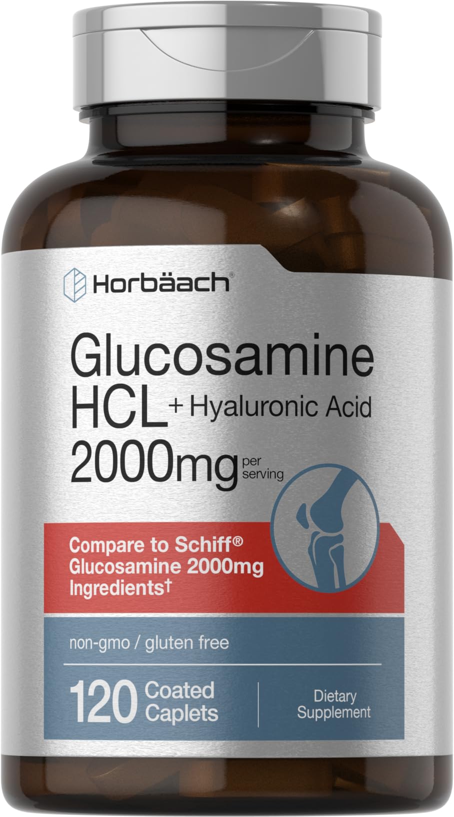 Foto 2 pulgar | Suplemento Horbäach Glucosamine Hcl Con Ácido Hialurónico 2000 Mg - Venta Internacional.