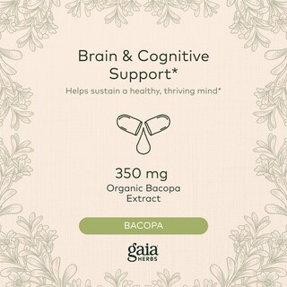 Foto 3 | Suplemento Gaia Herbs Bacopa Brain Support 60 Cápsulas Veganas - Venta Internacional.