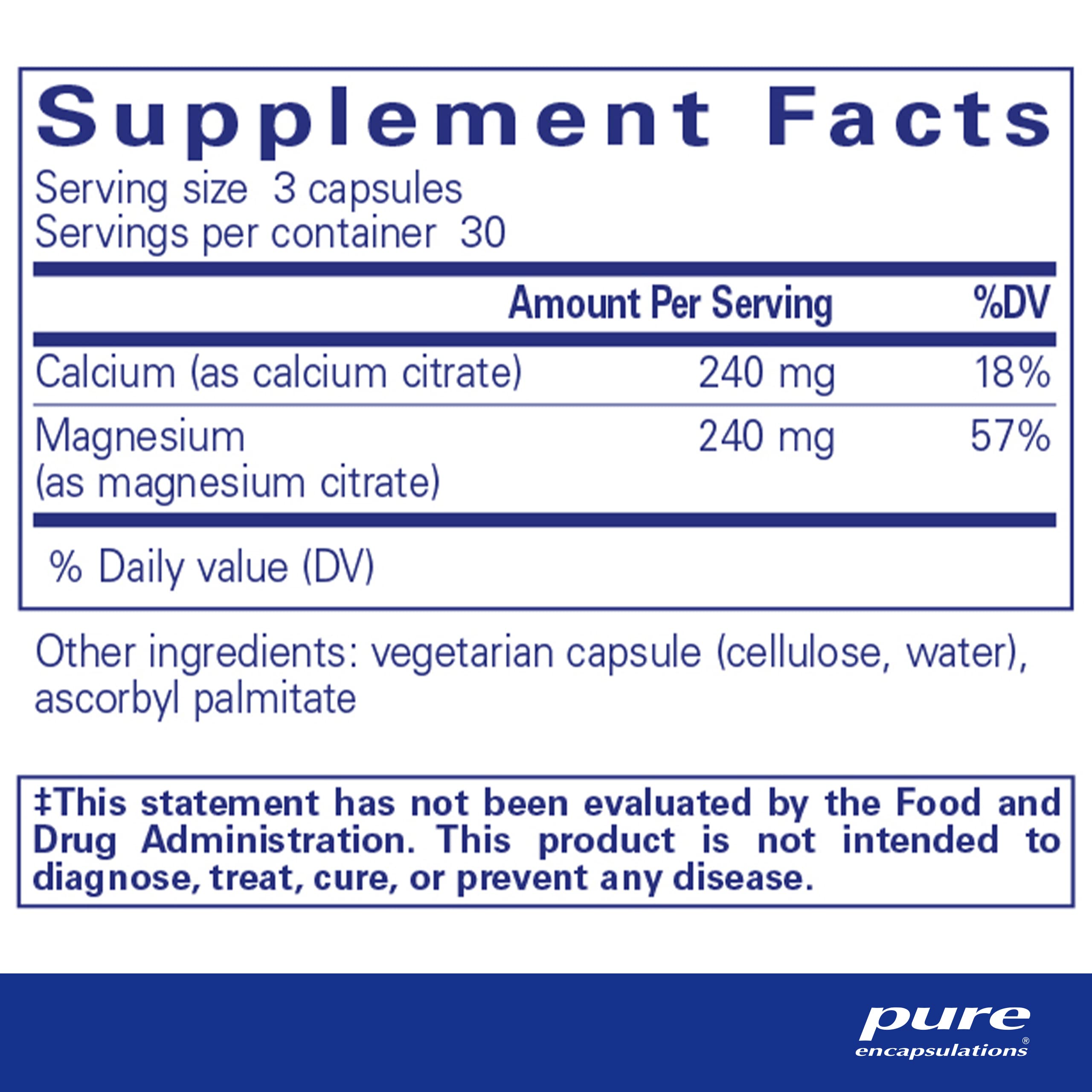 Foto 3 pulgar | Suplemento Pure Encapsulations Calcio Magnesio 240 Ml - Venta Internacional.