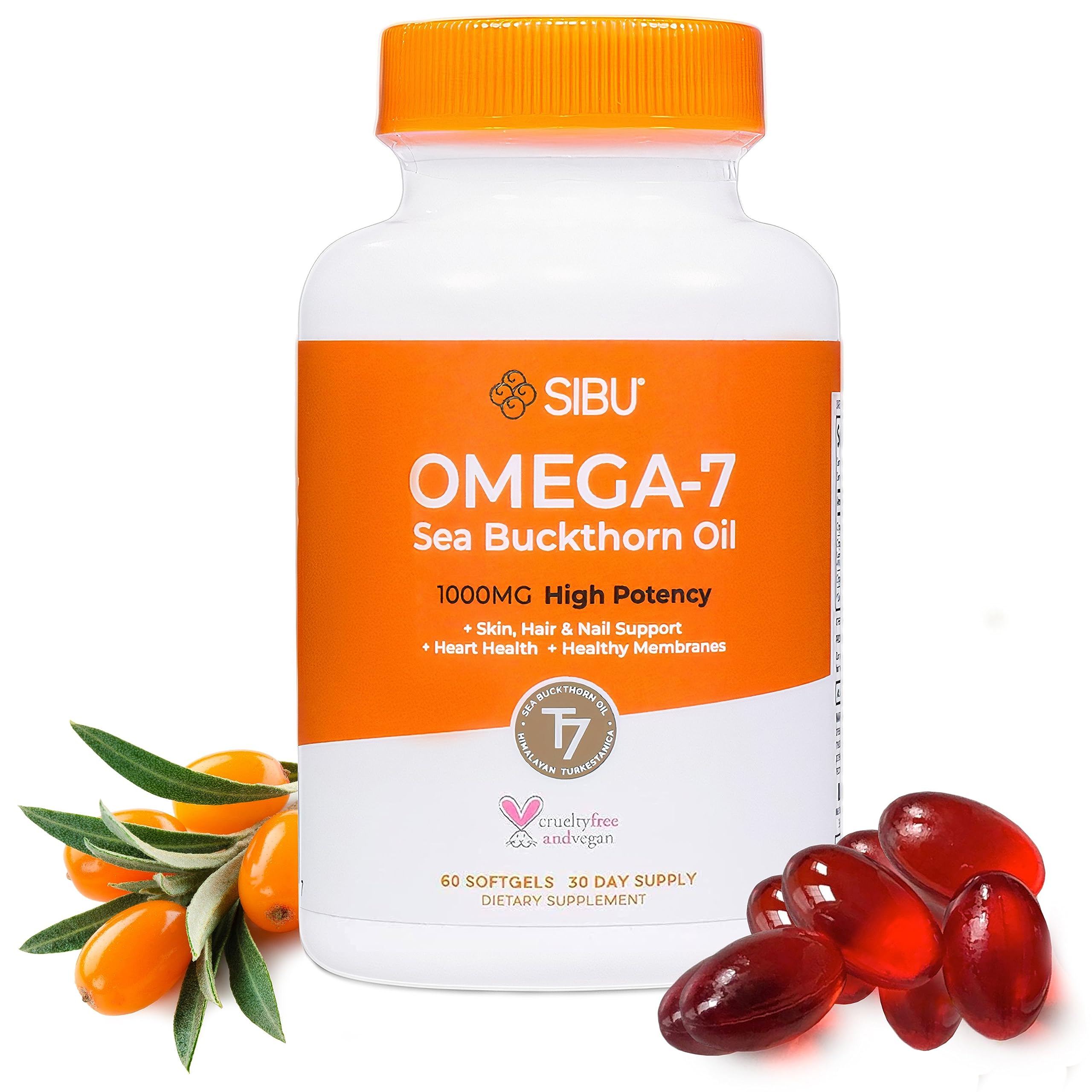 Suplemento Sibu Omega-7 Softgels Con Aceite Orgánico De Espino Amarillo - Venta Internacional.