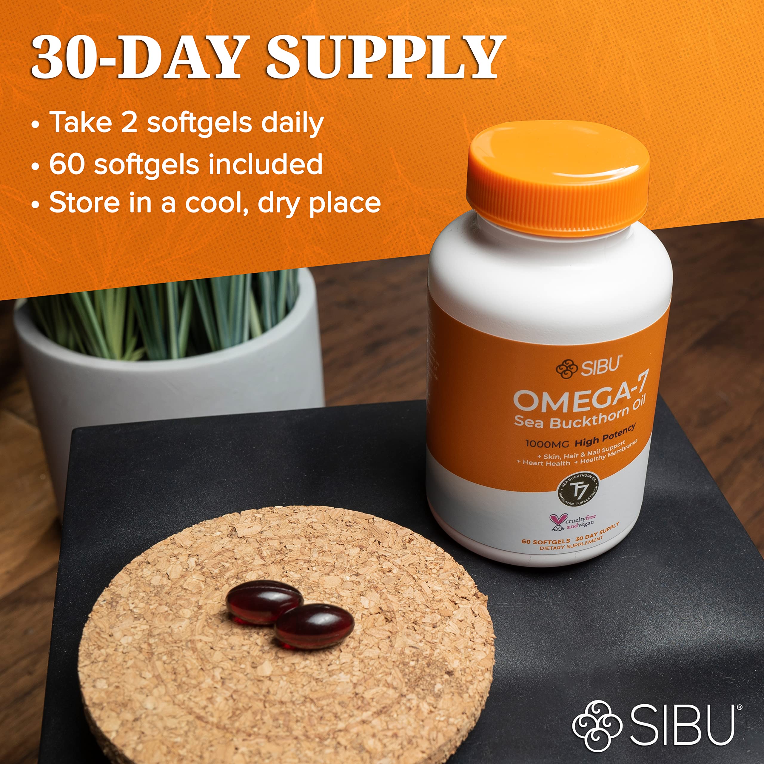 Foto 7 pulgar | Suplemento Sibu Omega-7 Softgels Con Aceite Orgánico De Espino Amarillo - Venta Internacional.