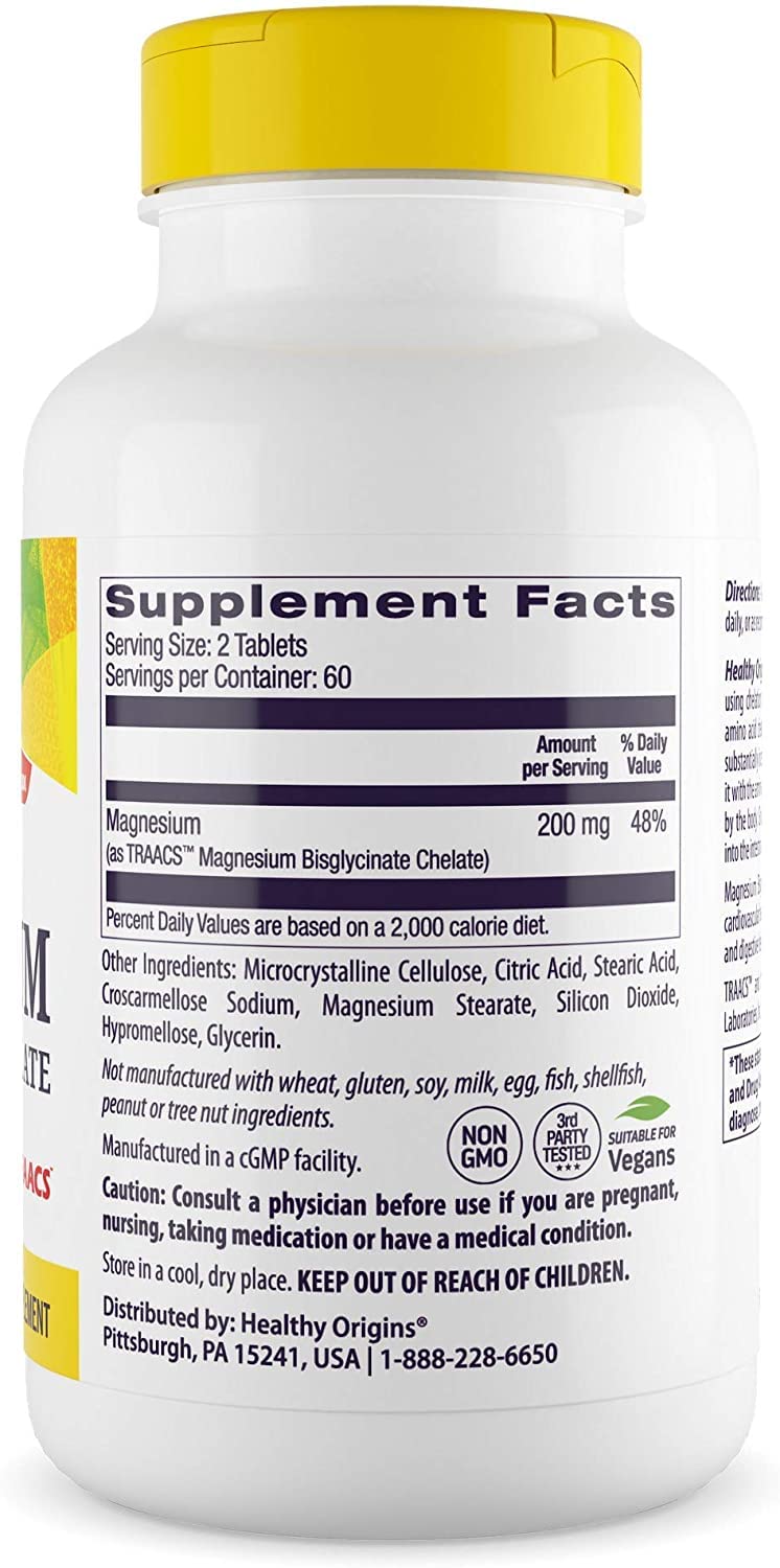 Foto 3 pulgar | Suplemento De Bisglicinato De Magnesio De Healthy Origins 120 Comprimidos - Venta Internacional.