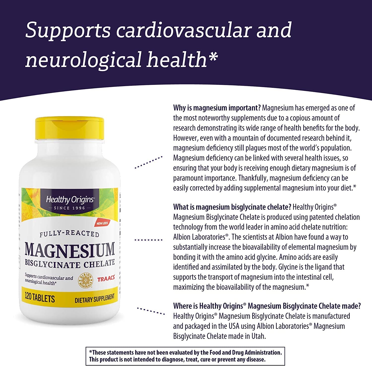 Foto 8 pulgar | Suplemento De Bisglicinato De Magnesio De Healthy Origins 120 Comprimidos - Venta Internacional.