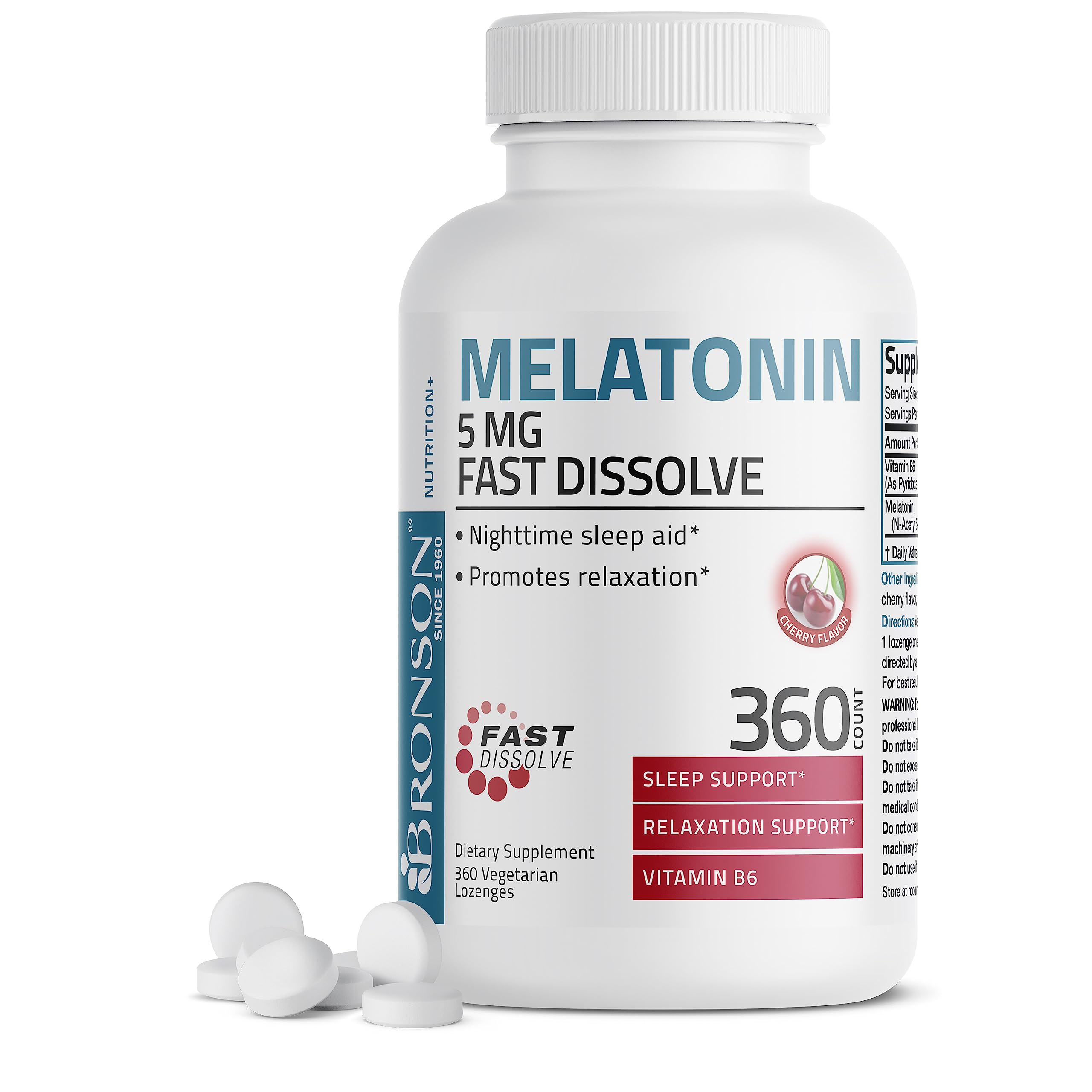 Foto 2 pulgar | Suplemento Bronson Melatonin 5 Mg Con Vitamina B6 360 Comprimidos - Venta Internacional.