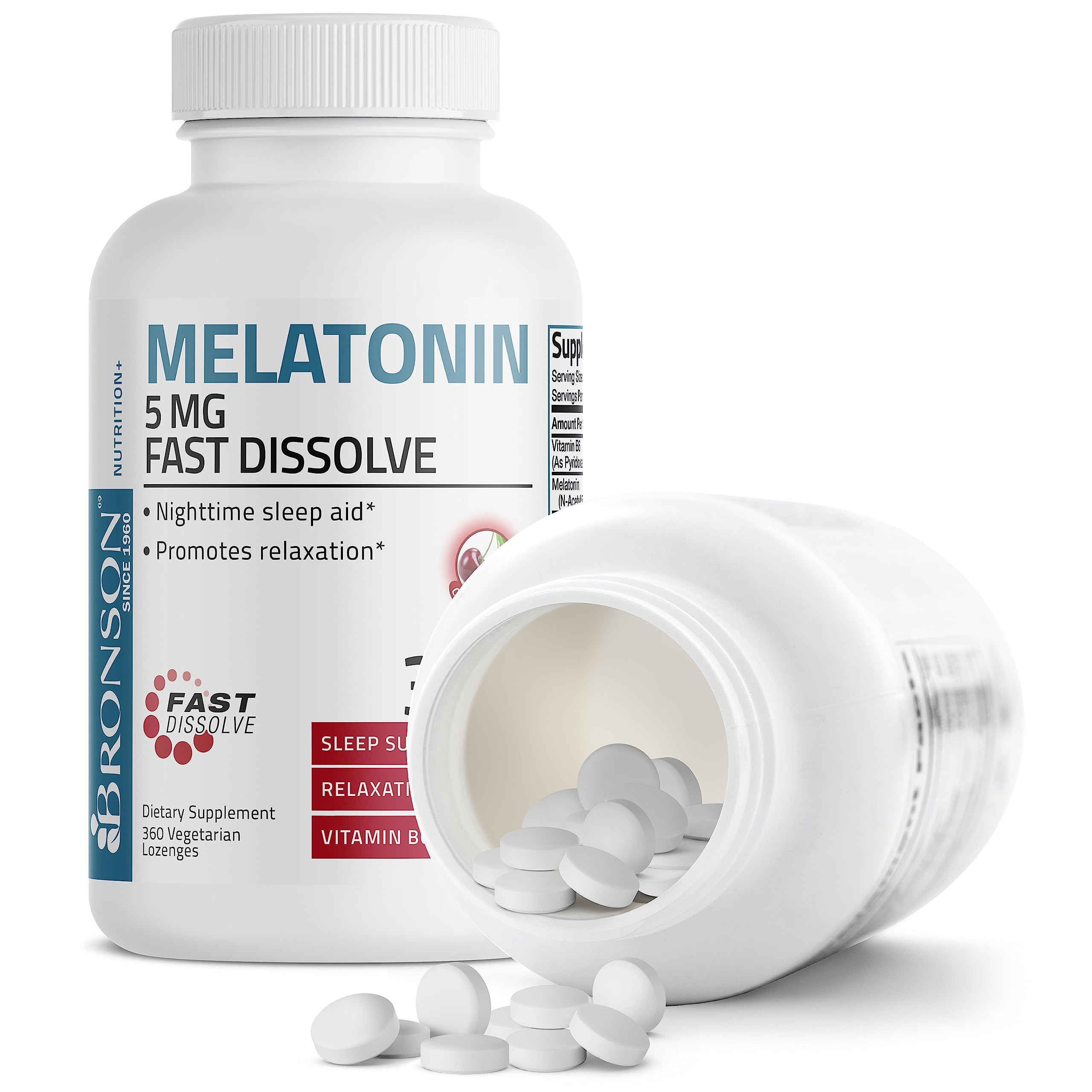 Foto 6 pulgar | Suplemento Bronson Melatonin 5 Mg Con Vitamina B6 360 Comprimidos - Venta Internacional.