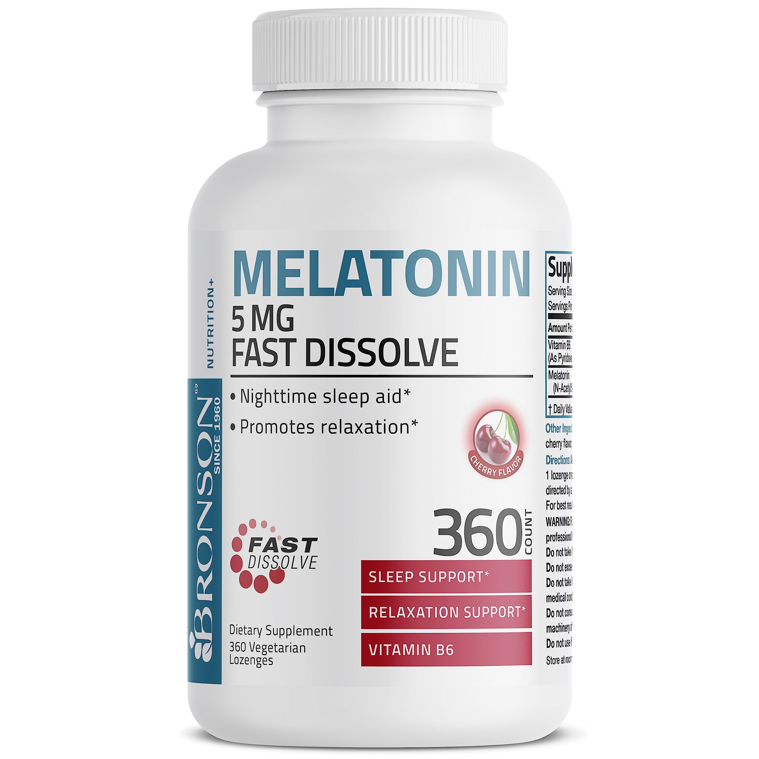 Foto 6 | Suplemento Bronson Melatonin 5 Mg Con Vitamina B6 360 Comprimidos - Venta Internacional.