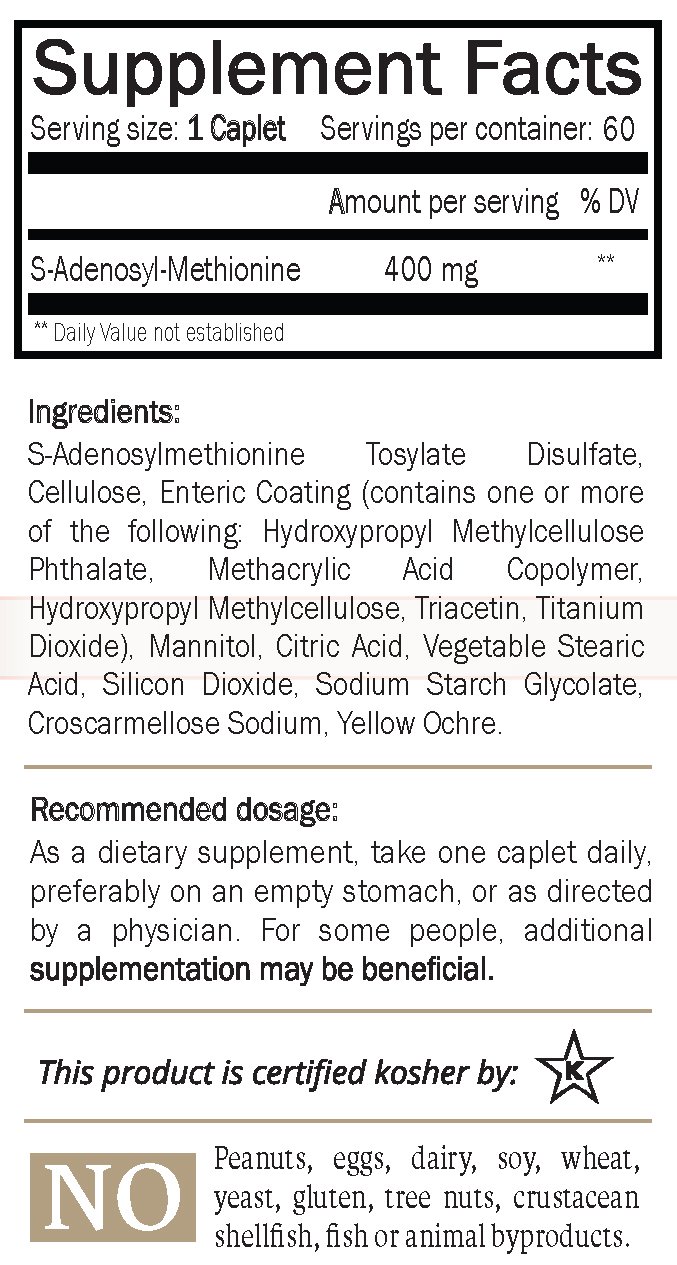 Foto 3 pulgar | Suplemento Nature's Trove Sam-e 400 Mg 60 Cápsulas - Venta Internacional.
