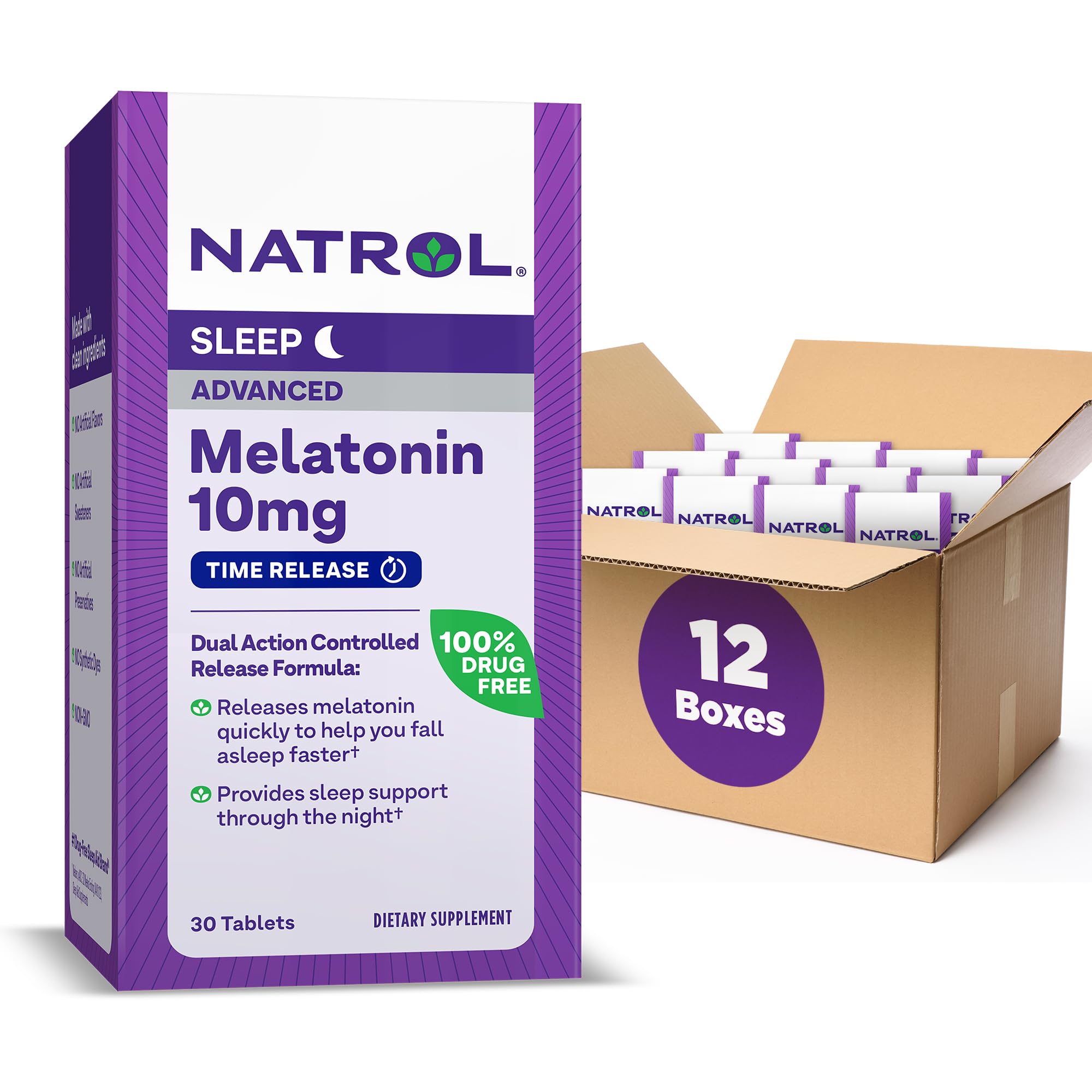 Foto 2 pulgar | Suplemento Natrol Advanced Sleep Melatonin 10 Mg 30 Comprimidos - Venta Internacional.