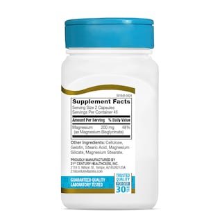Foto 5 | Suplemento De Glicinato De Magnesio Del Siglo Xxi 200 Mg 90 Cápsulas - Venta Internacional.