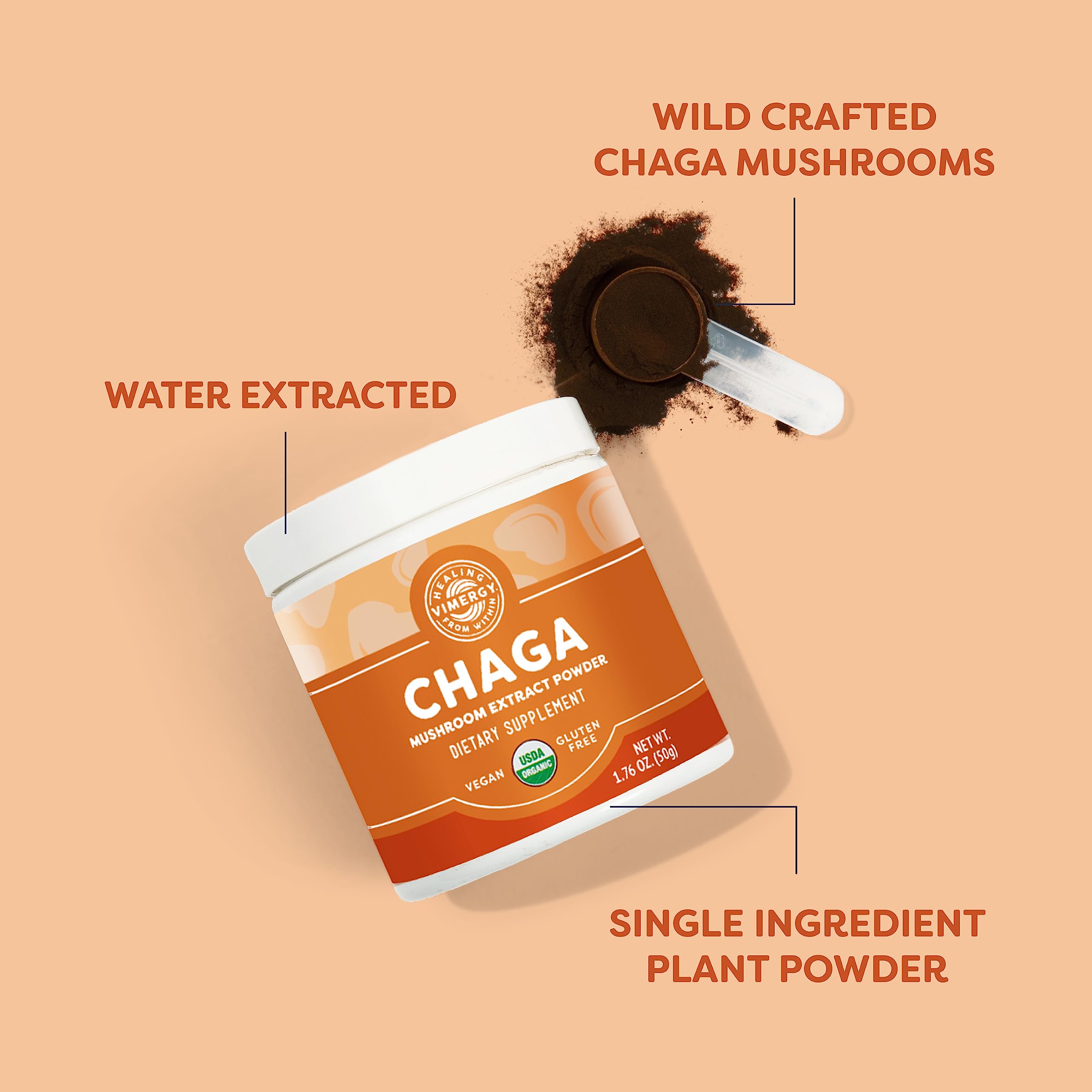 Foto 3 | Suplemento De Extracto De Hongos Chaga Vimergy En Polvo, 50 G - Venta Internacional.