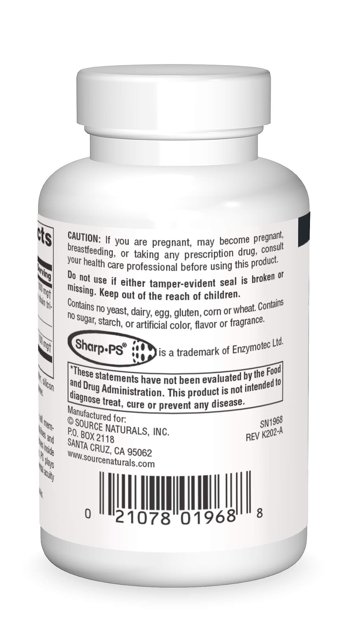 Foto 3 pulgar | Matriz De Fosfatidilserina De Supplement Source Naturals, 500 Mg - Venta Internacional.