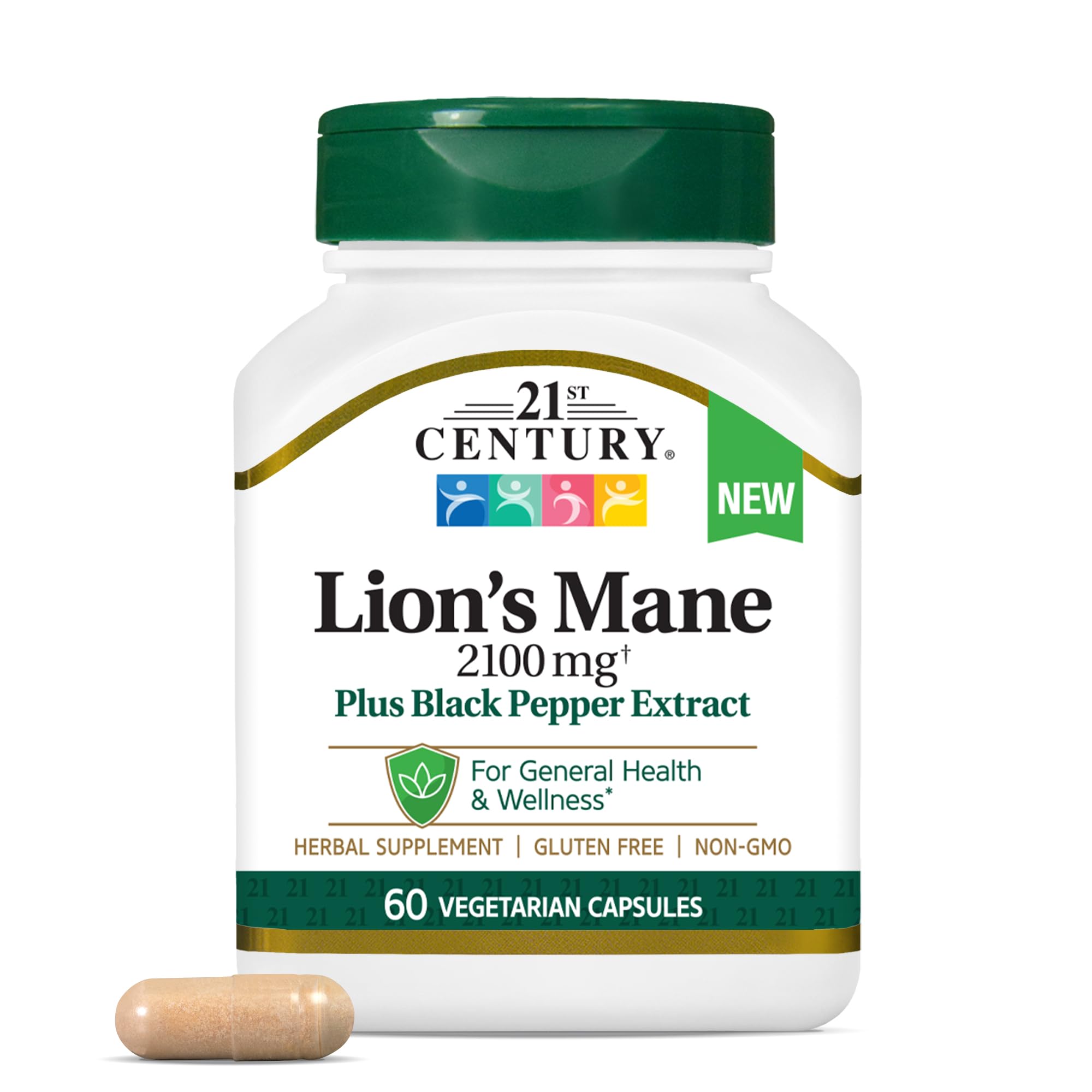 Foto 2 pulgar | Suplemento 21st Century Lion's Mane De 2.100 Mg Con Pimienta Negra - Venta Internacional.