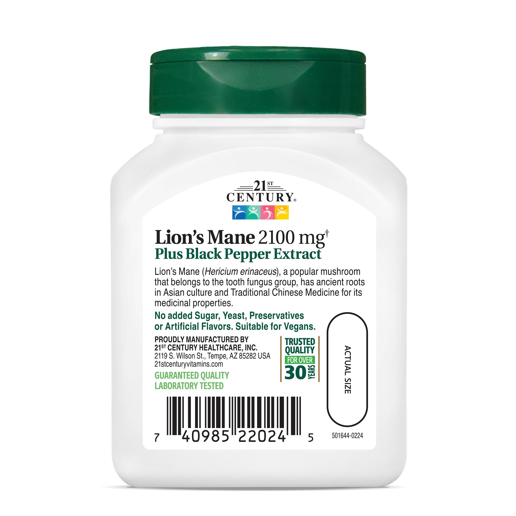 Foto 8 pulgar | Suplemento 21st Century Lion's Mane De 2.100 Mg Con Pimienta Negra - Venta Internacional.